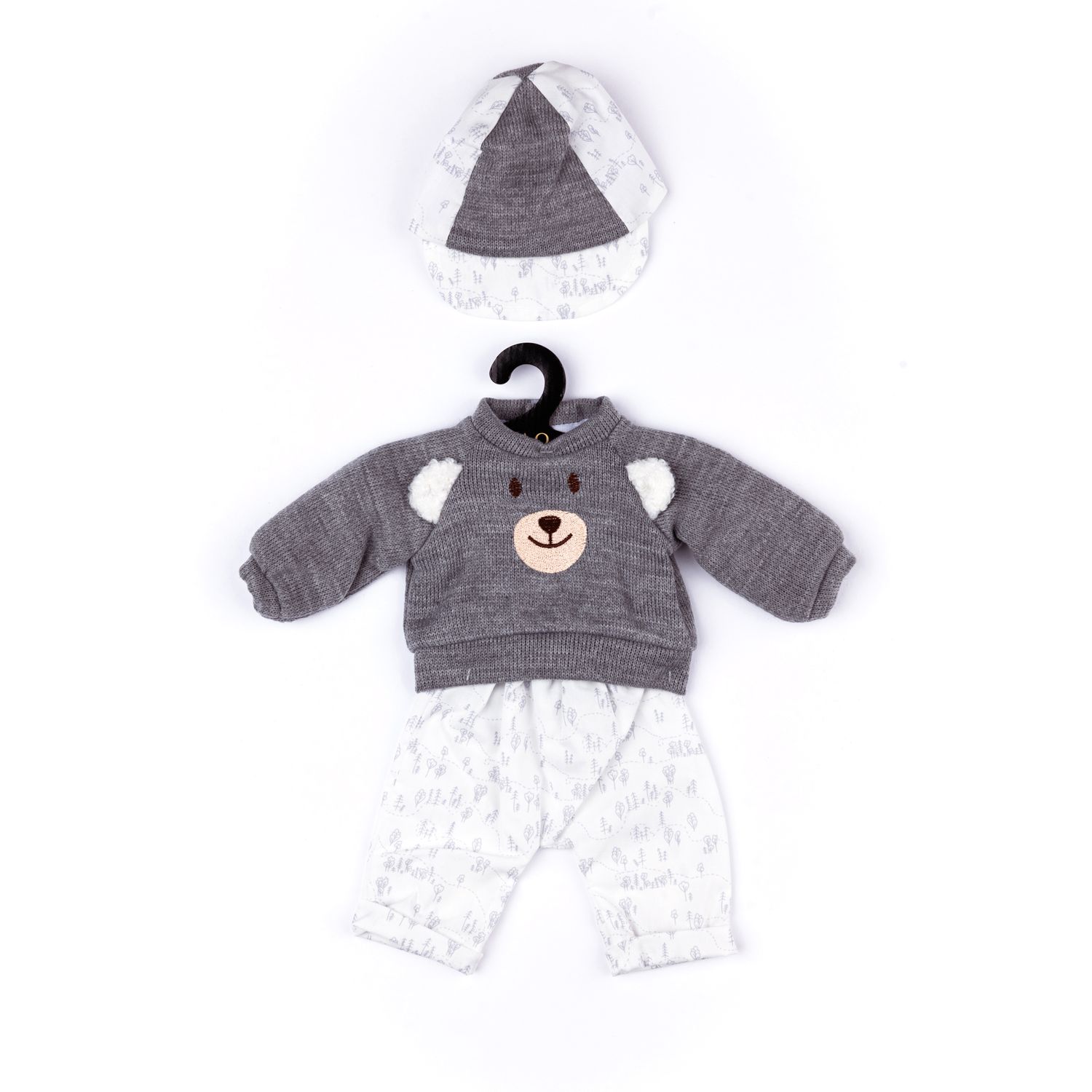 Completo grigio con maglioncino, pantalone e cappellino con visiera per My FAO Doll 40 cm - FAO Schwarz