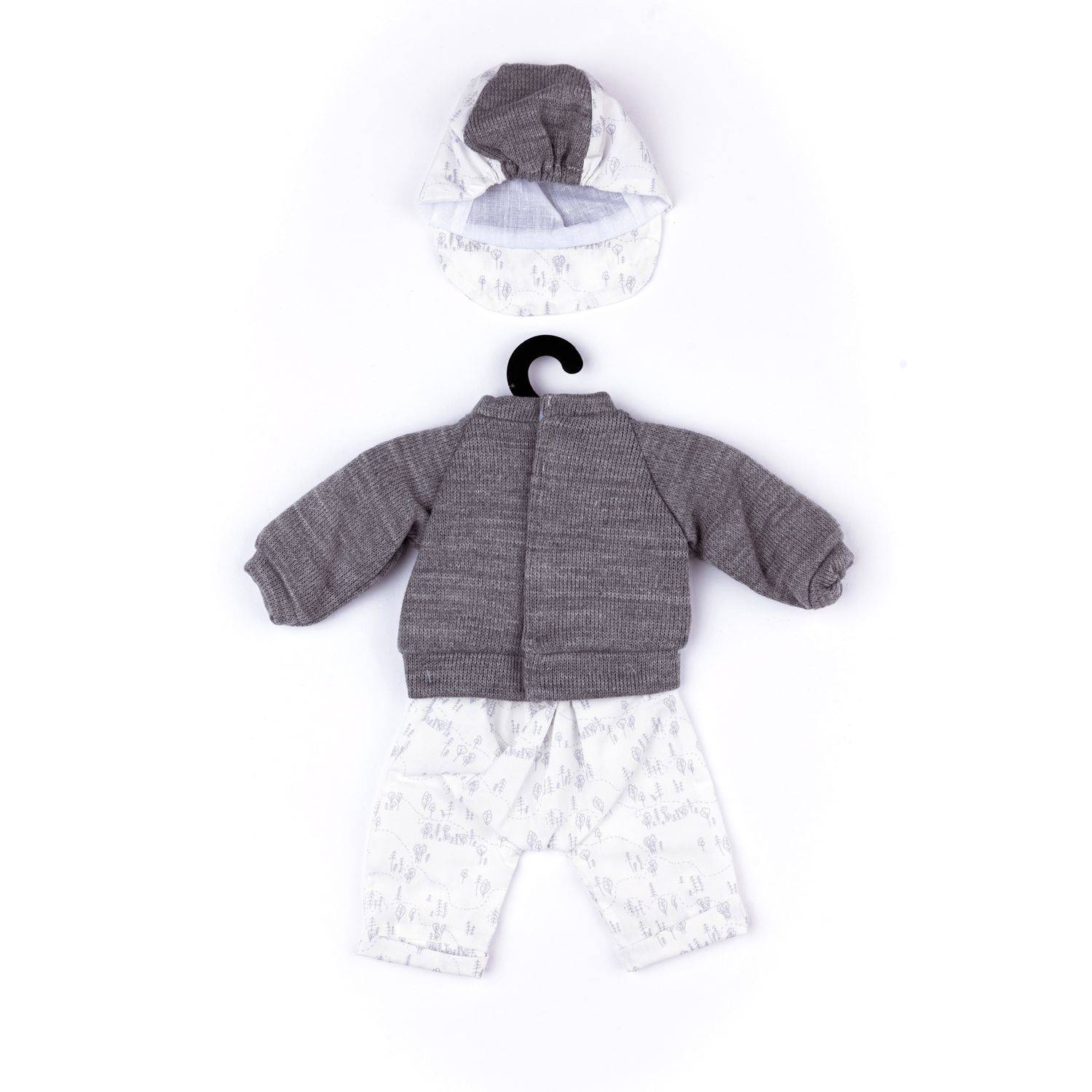 Completo grigio con maglioncino, pantalone e cappellino con visiera per My FAO Doll 40 cm - FAO Schwarz