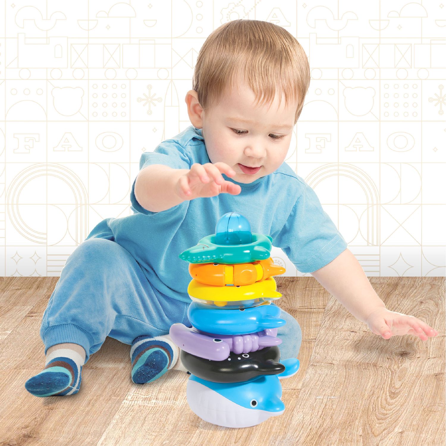 Anelli impilabili  Stack & Sea Creatures Tower - FAO Schwarz