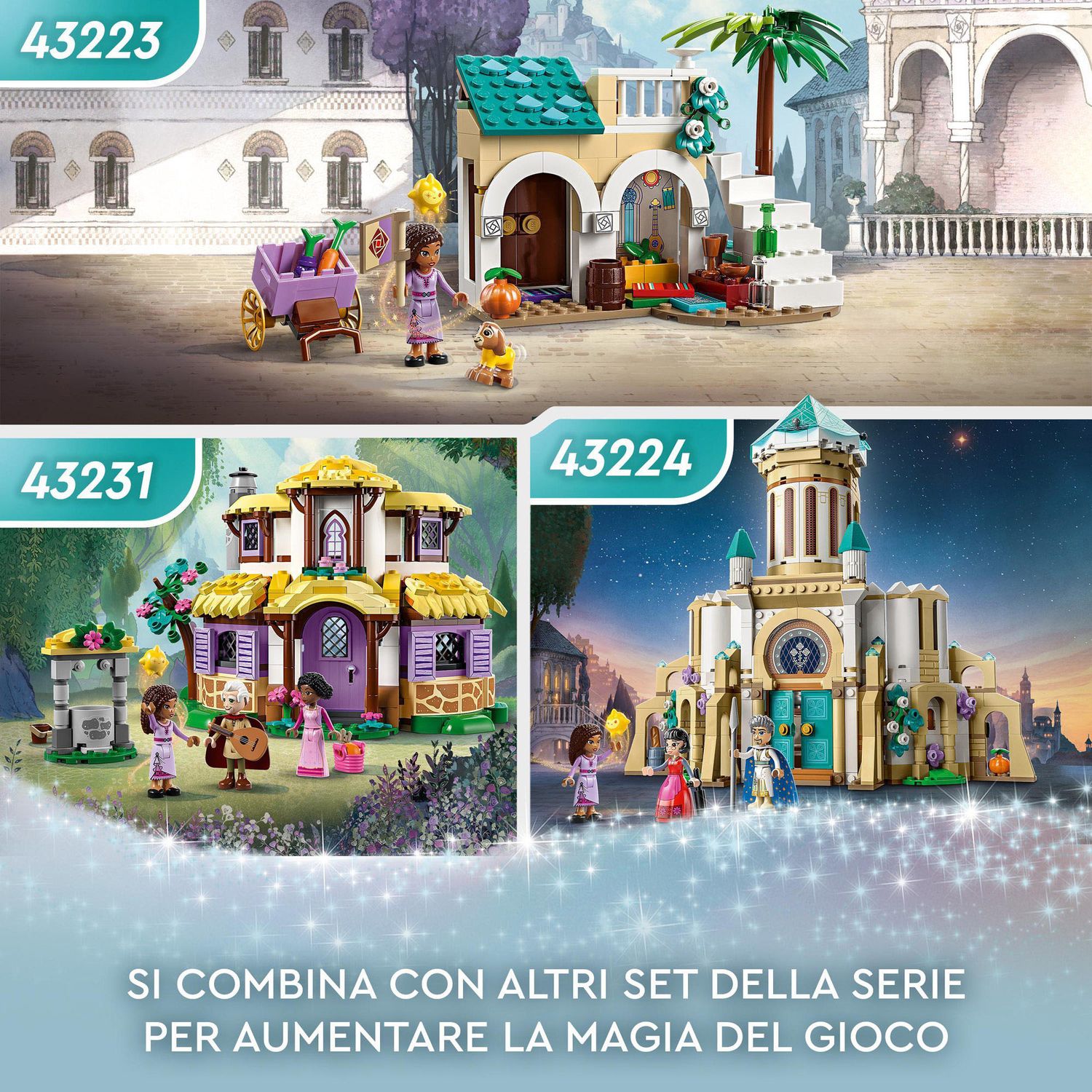 LEGO Disney Wish 43224 Il Castello di Re Magnifico, Gioco da Costruire dal Film Wish con Mini Bamboline - Disney, LEGO