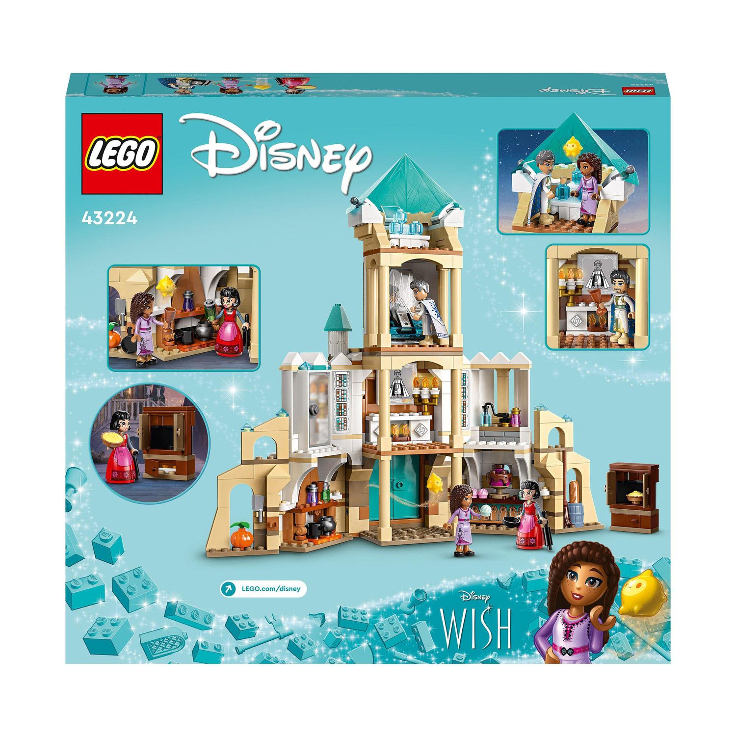 LEGO Disney Wish 43224 Il Castello di Re Magnifico, Gioco da Costruire dal Film Wish con Mini Bamboline - Disney, LEGO