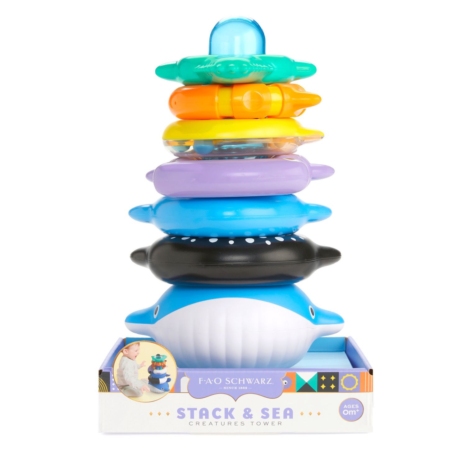 Anelli impilabili  Stack & Sea Creatures Tower - FAO Schwarz