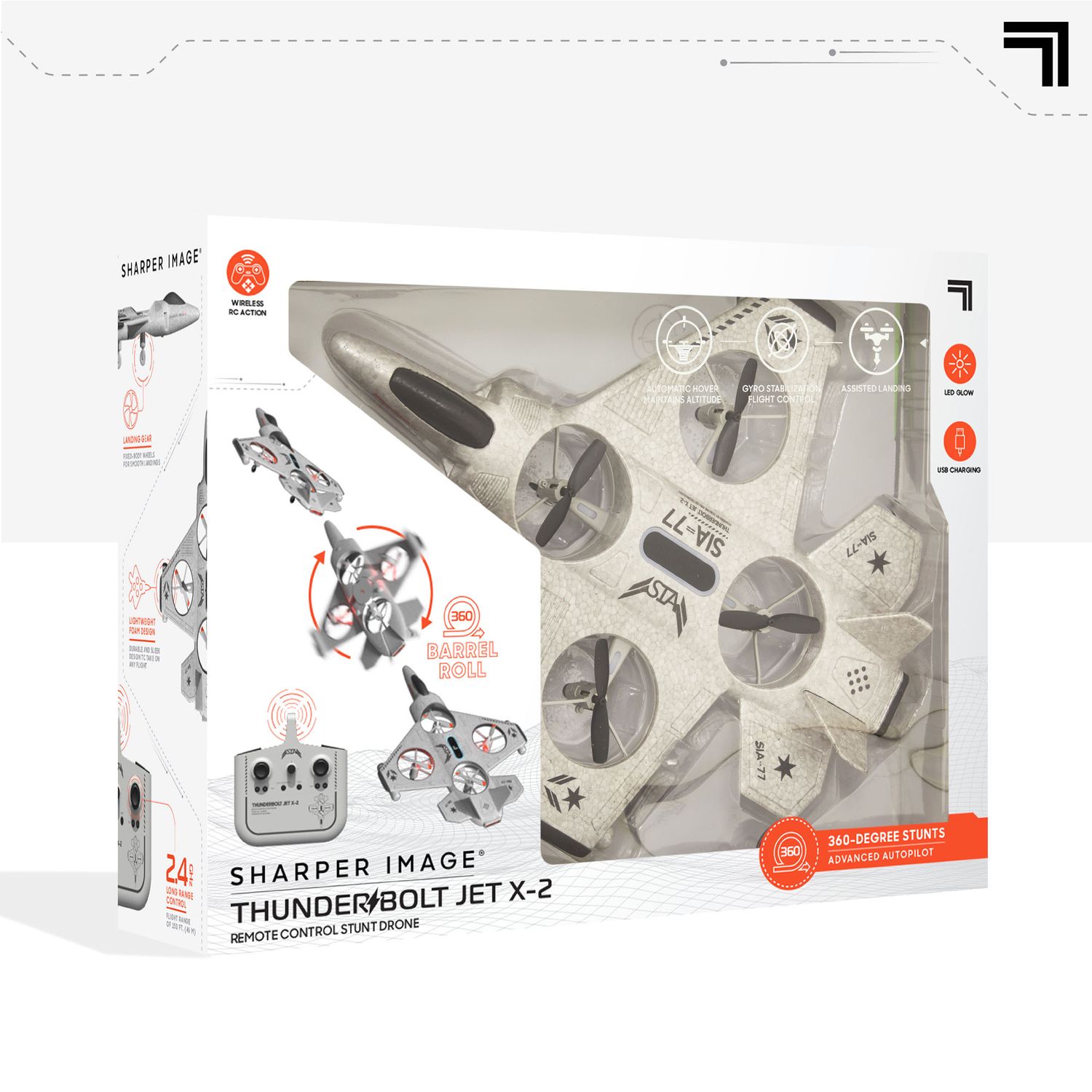 Drone Acrobatico Telecomandato Thunderbolt Jet X-2 Stunt Sharper Image - Sharper Image