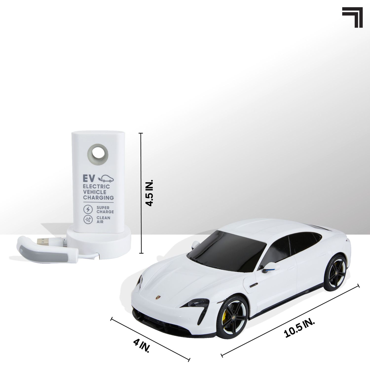 Porsche Taycan Turbo S RC con Luci LED e Stazione di Ricarica Sharper Image - Sharper Image
