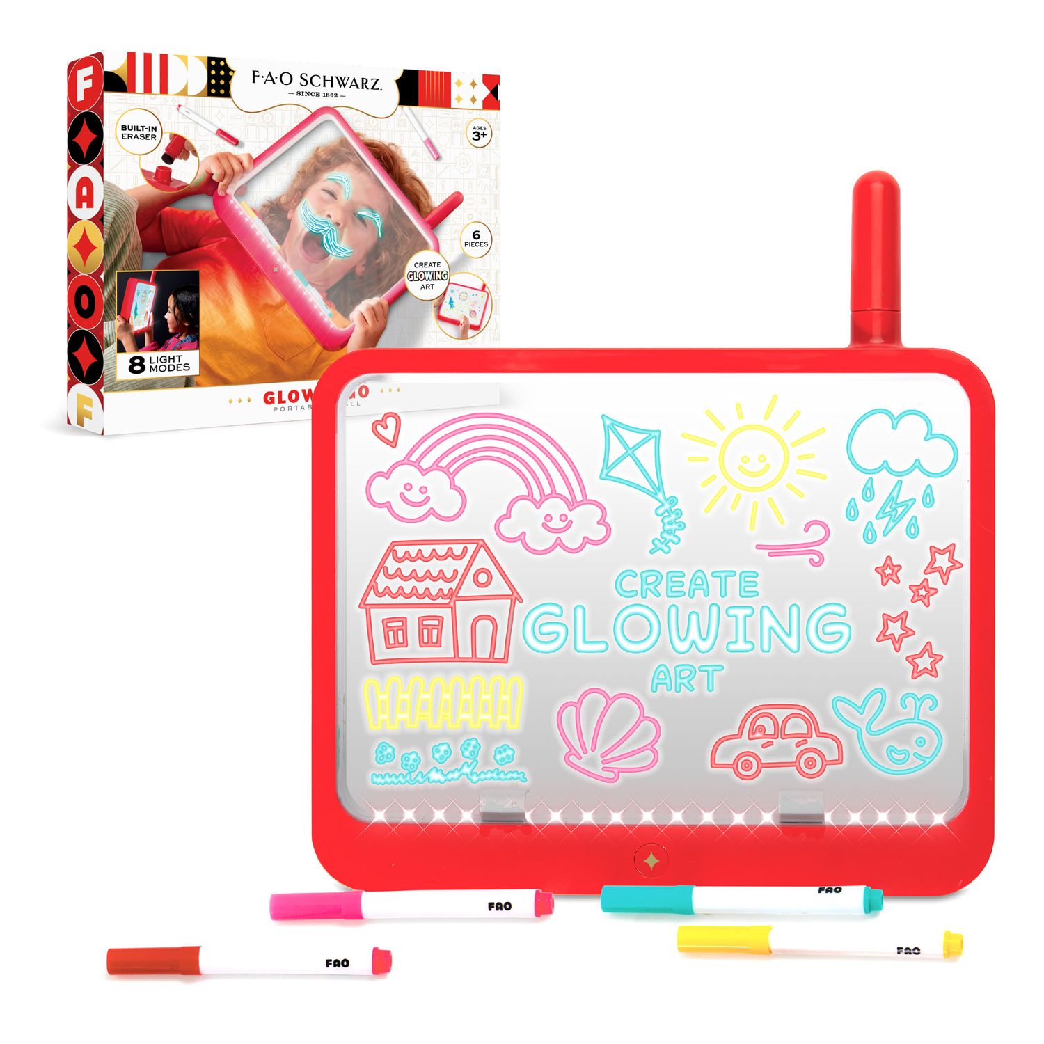 Lavagnetta luminosa Glow & Go Portable - FAO Schwarz
