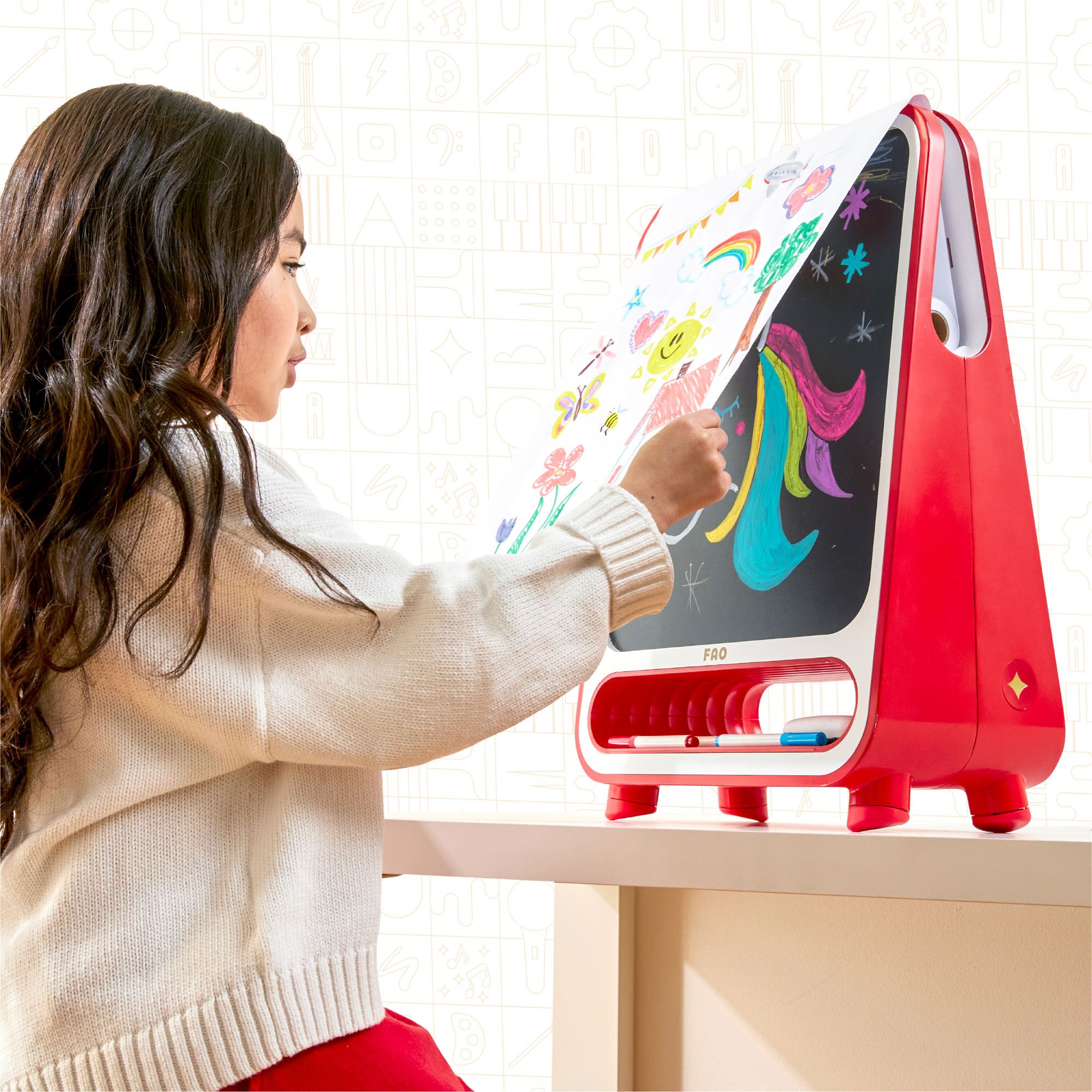 Lavagnetta con cavalletto Sketch & Glow 3-In-1 Art Studio - FAO Schwarz