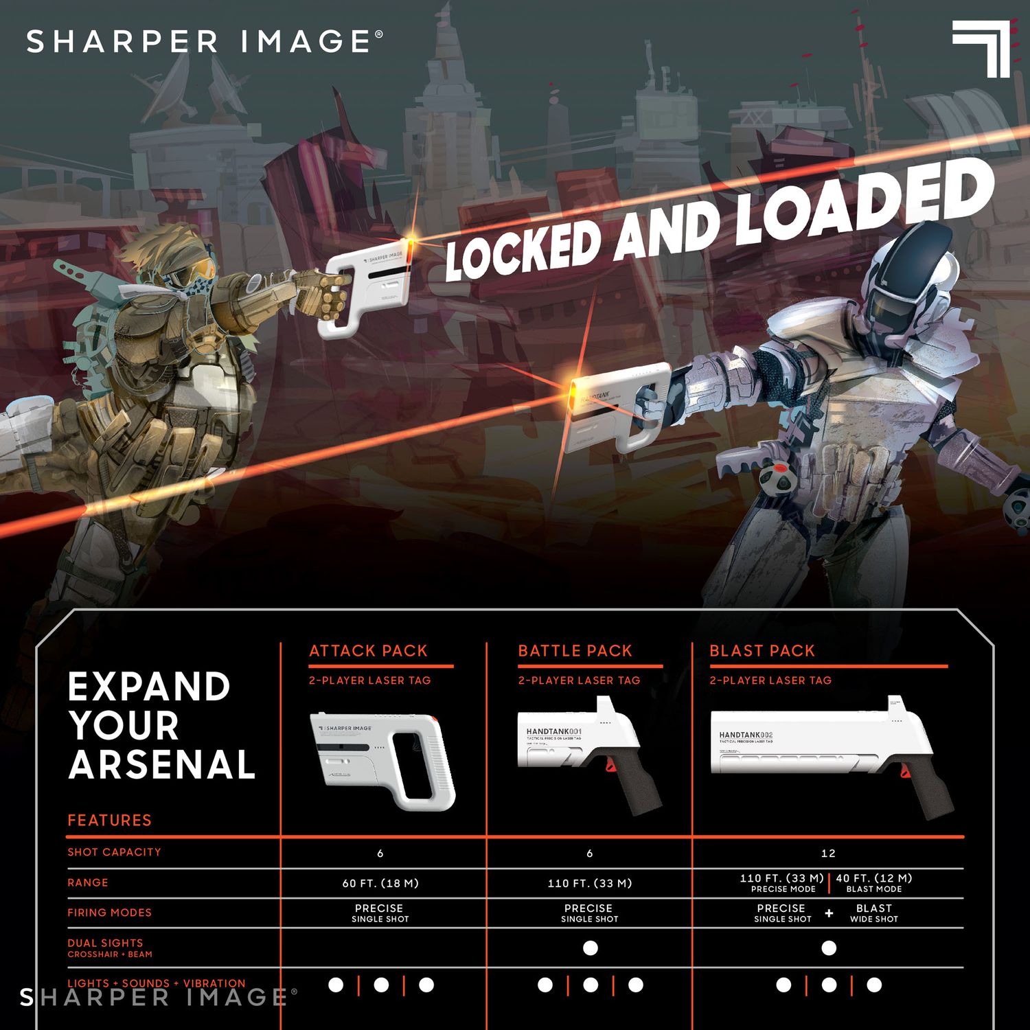 Handtank Laser Tag Attack Pack Sharper Image - Sharper Image