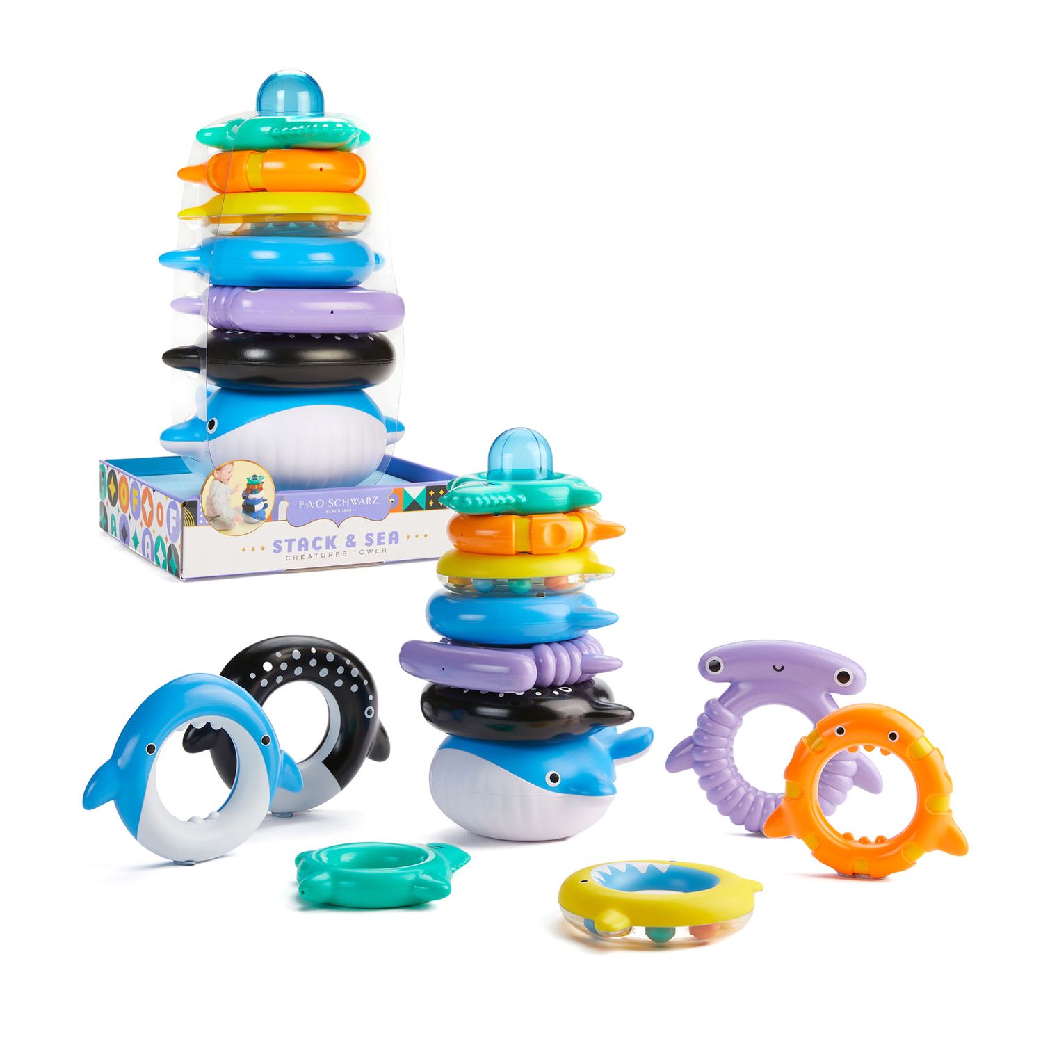 Anelli impilabili  Stack & Sea Creatures Tower - FAO Schwarz