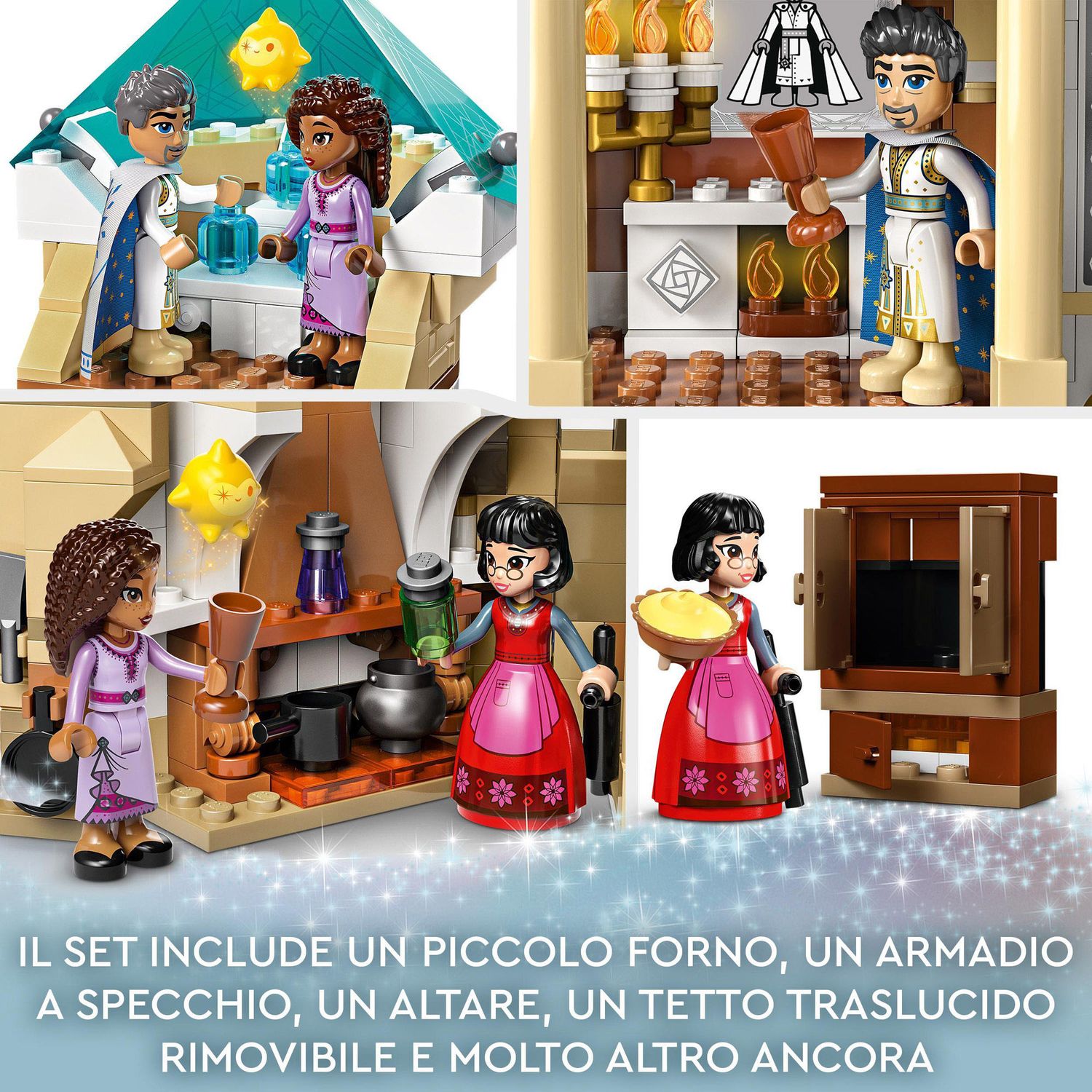 LEGO Disney Wish 43224 Il Castello di Re Magnifico, Gioco da Costruire dal Film Wish con Mini Bamboline - Disney, LEGO