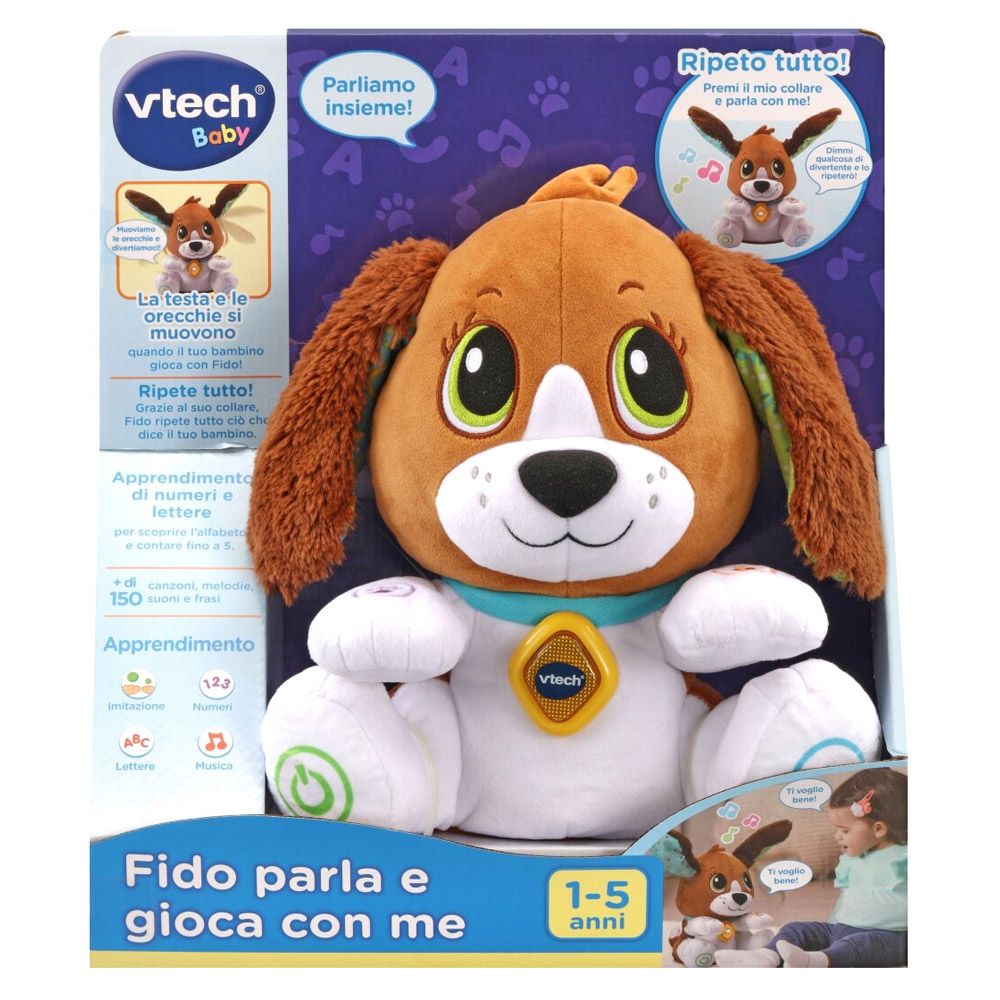 Fido Parla e Gioca con me, cagnolino che ripete tutto e muove le orecchie - VTech