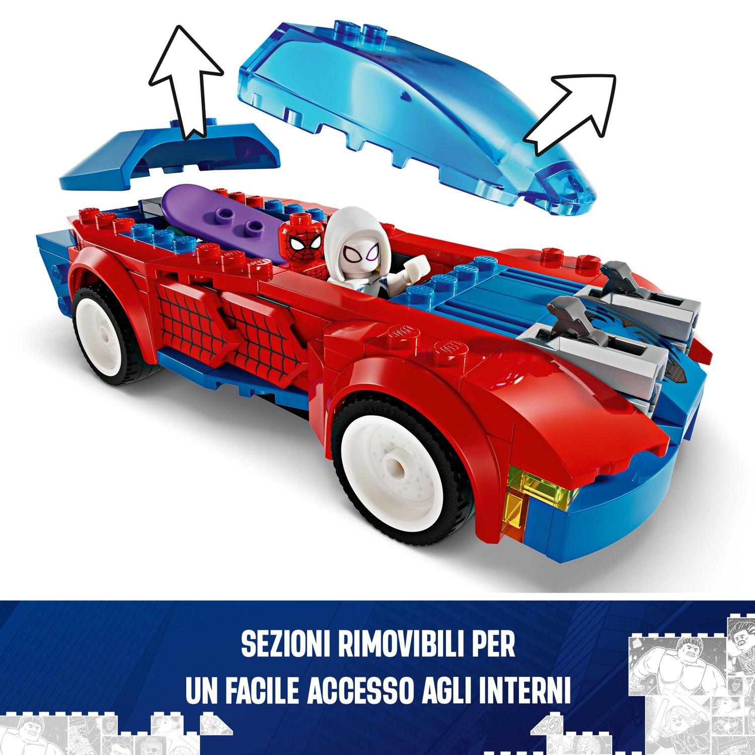 Lego Marvel 76279 Auto Da Corsa Di Spider-Man E Venom Goblin - LEGO