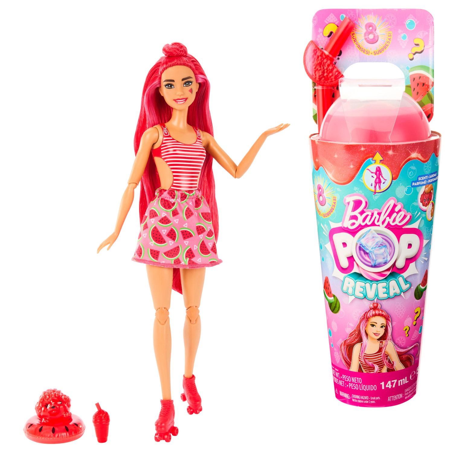 Barbie - Pop Reveal Serie Frutta, Bambola A Tema Spremuta Di Anguria, da Collezione - Barbie