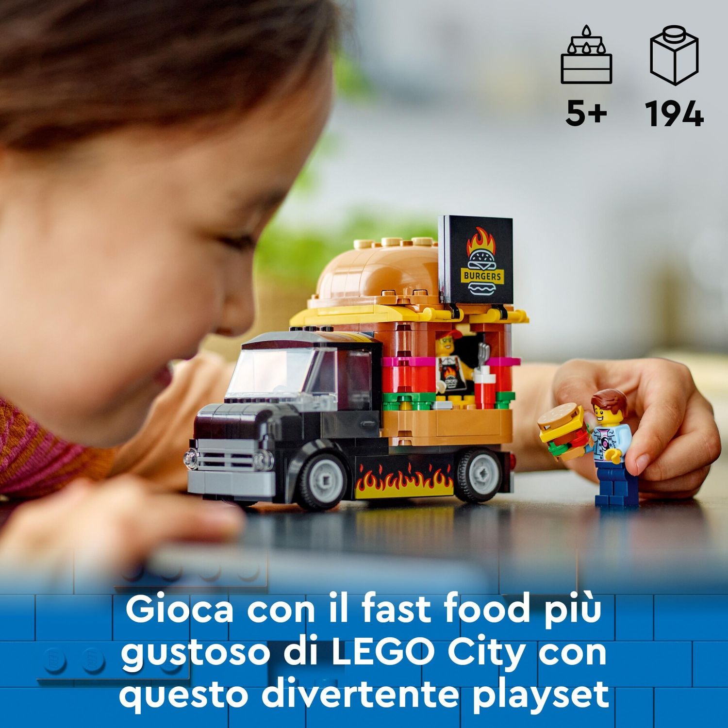 Lego City 60404 Furgone Degli Hamburger Giocattolo, - LEGO