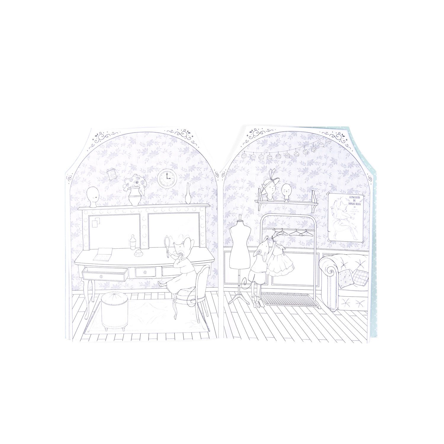 Libro da colorare + 170 adesivi - La Petite Ecole de Danse - Moulin Roty - Moulin Roty