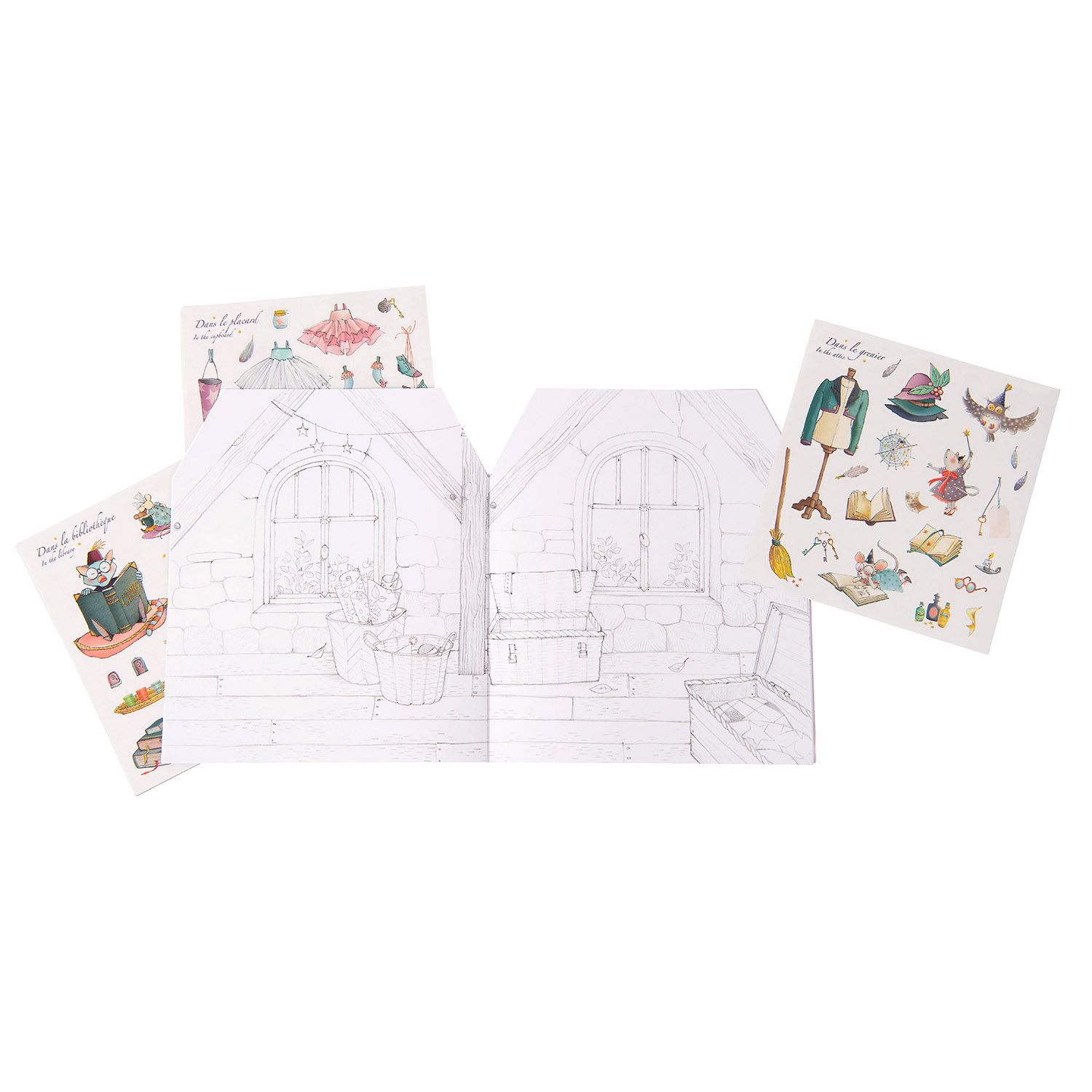 Libro da colorare + 160 adesivi - C'era una volta - Moulin Roty - Moulin Roty