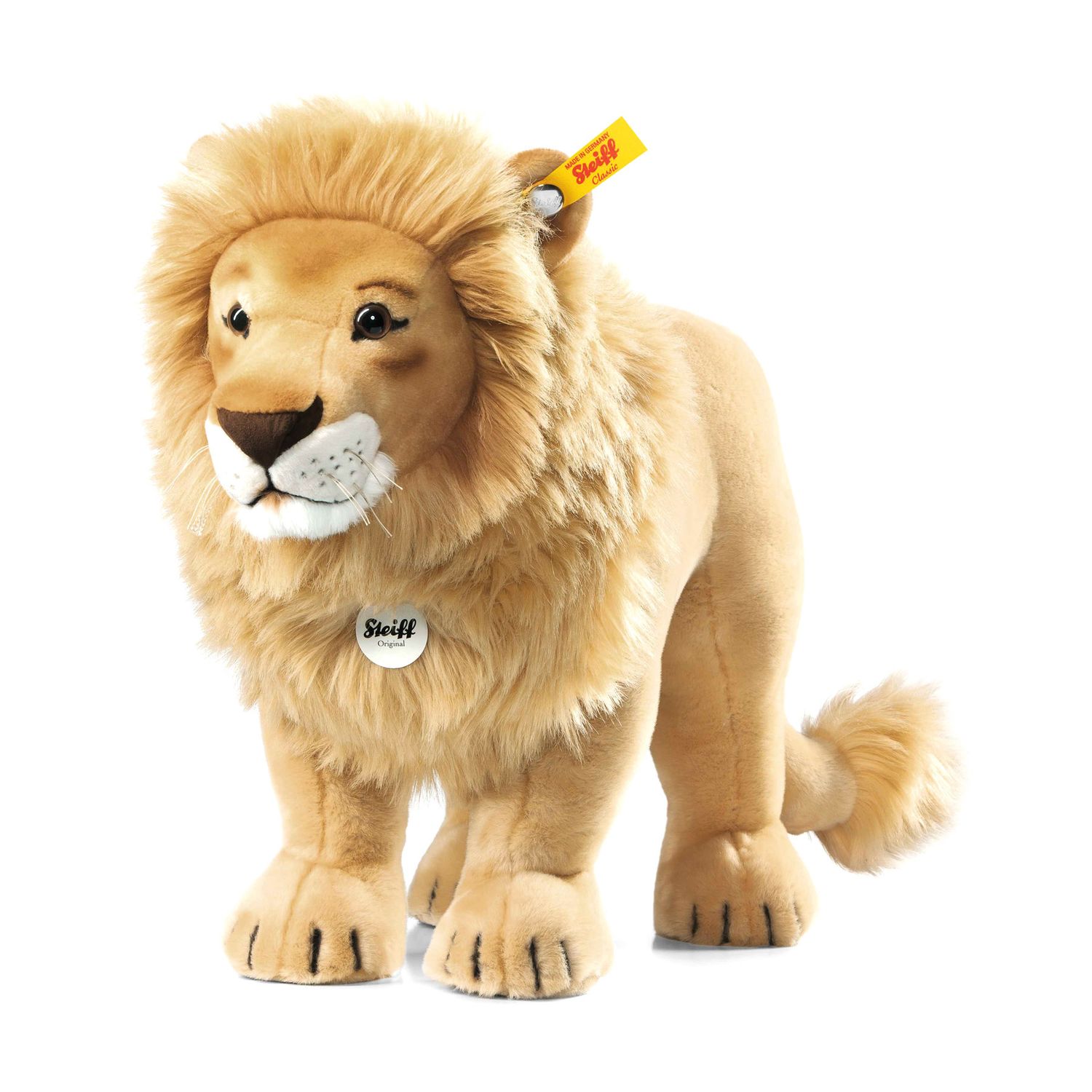CABLEPELADO Pupazzo Leone Morbido 25 Cm, Burattino Di Peluche Educativo E Non Tossico, Giocattolo Ecologico Con Cuciture Rinforzate, Per Bambini E Adulti, Stimola Creatività E Gioco Immaginativo