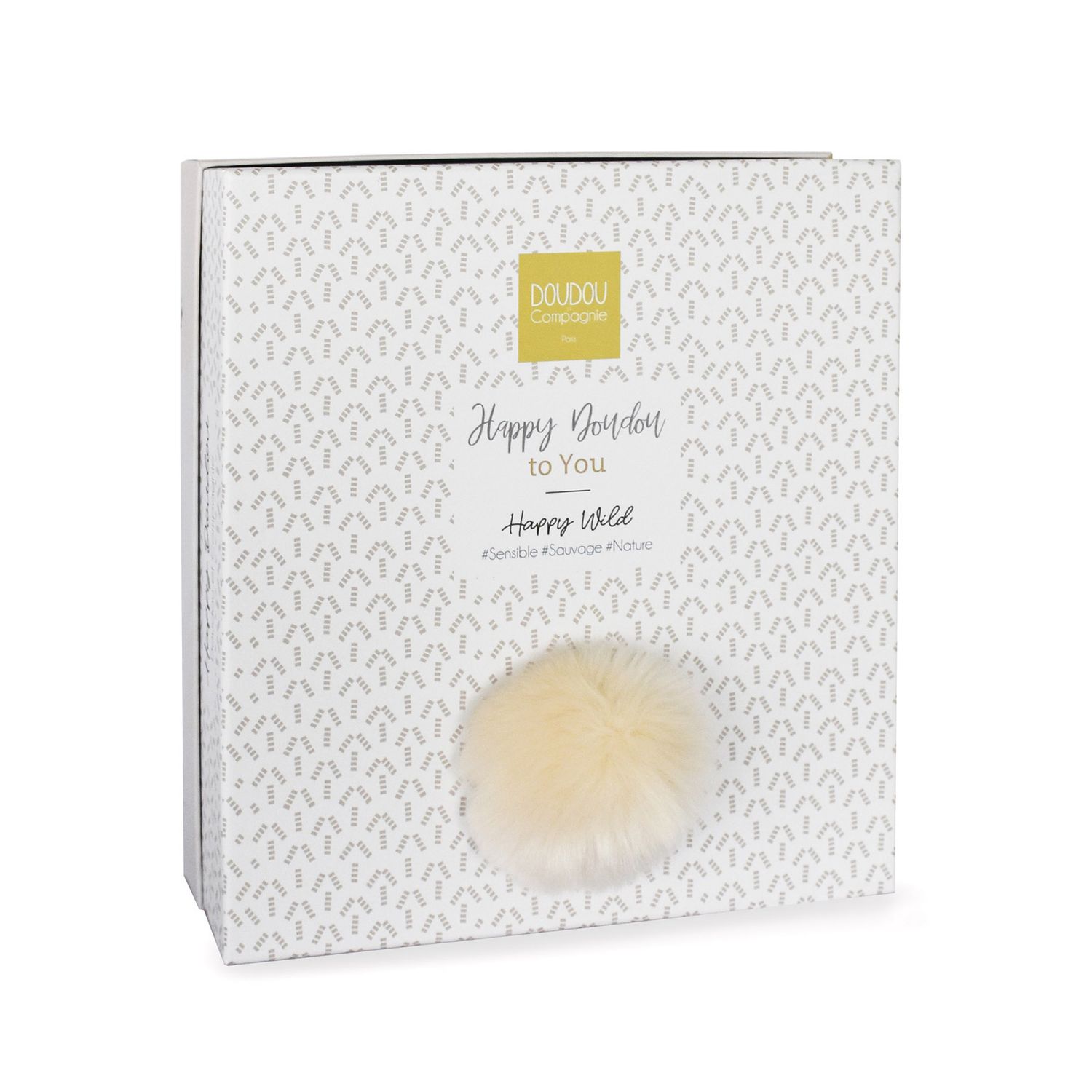 HAPPY WILD - Doudou pompon beige - Doudou et Compagnie