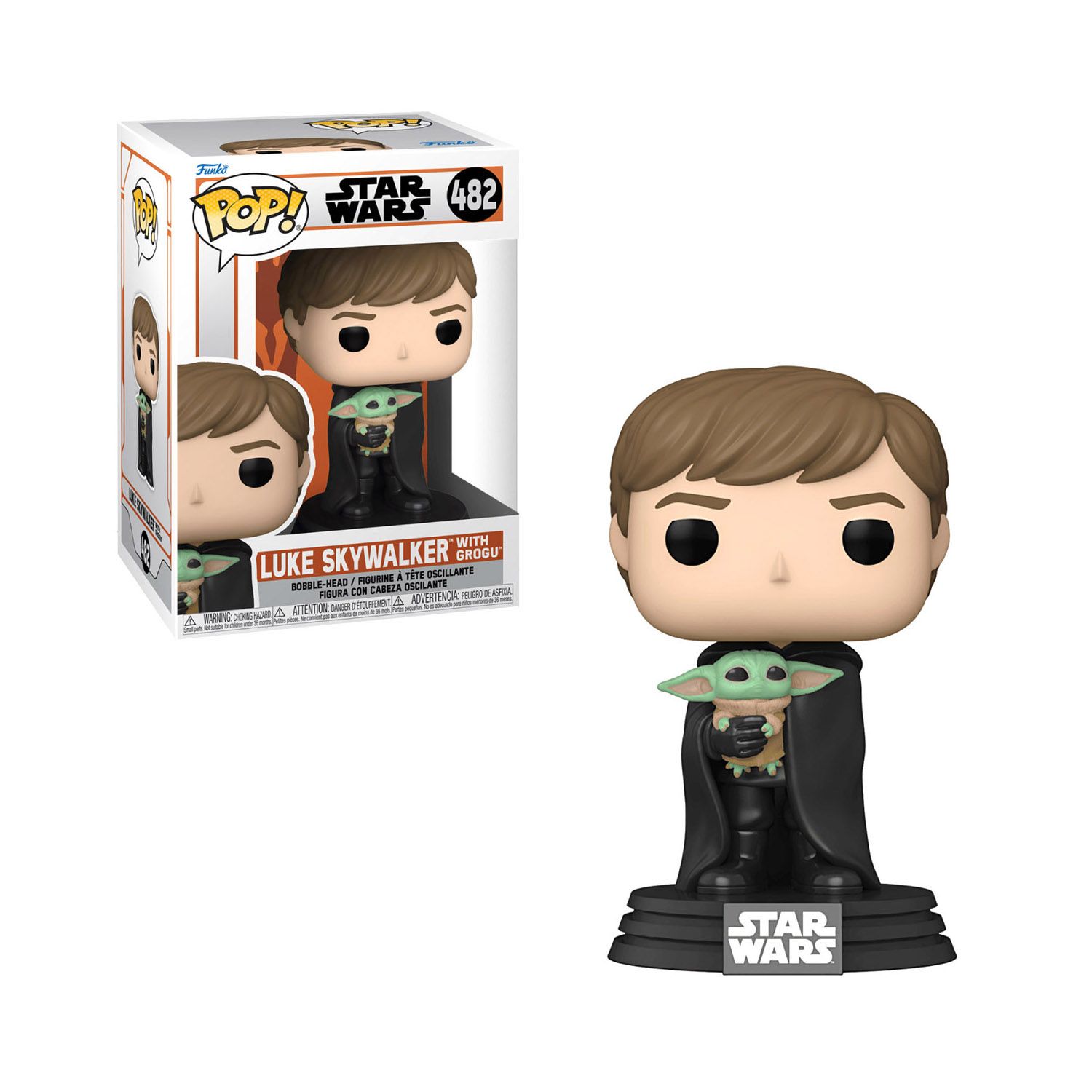 Funko POP! Star Wars The Mandalorian Luke with Grogu Bobble Head - #482 - Funko, Star Wars