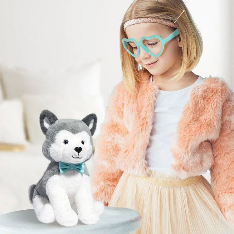 Peluche Husky 30 cm con Occhiali a Cuore - FAO Schwarz