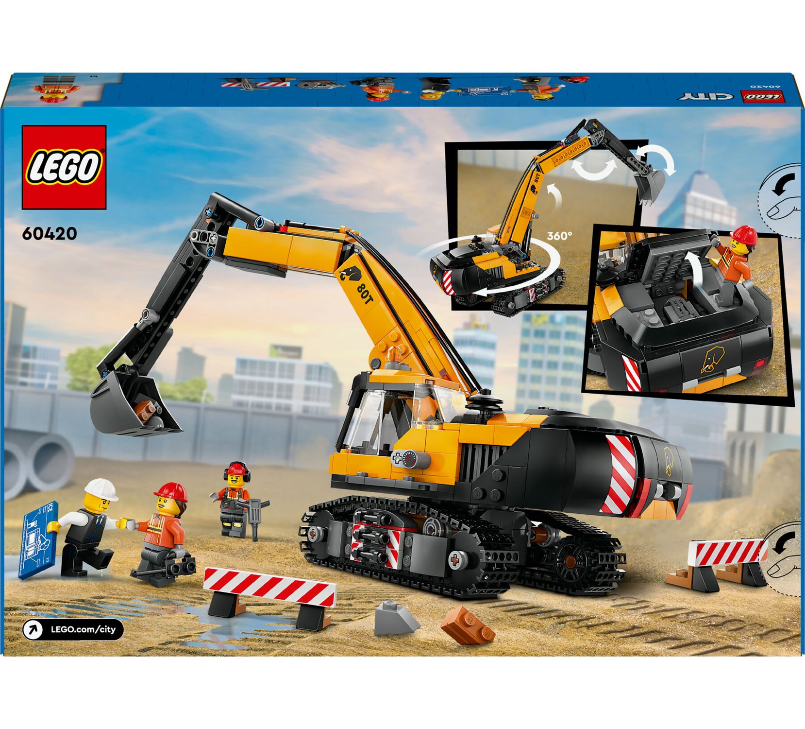 Lego City 60420 Escavatore Da Cantiere Giallo - LEGO