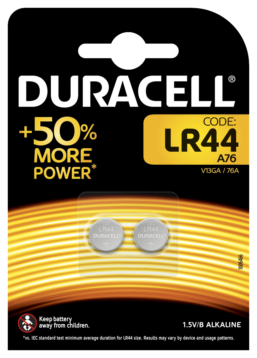 Duracell Lr44 - Batteria Bottone Litio 1.5V, Specialistica - Duracell