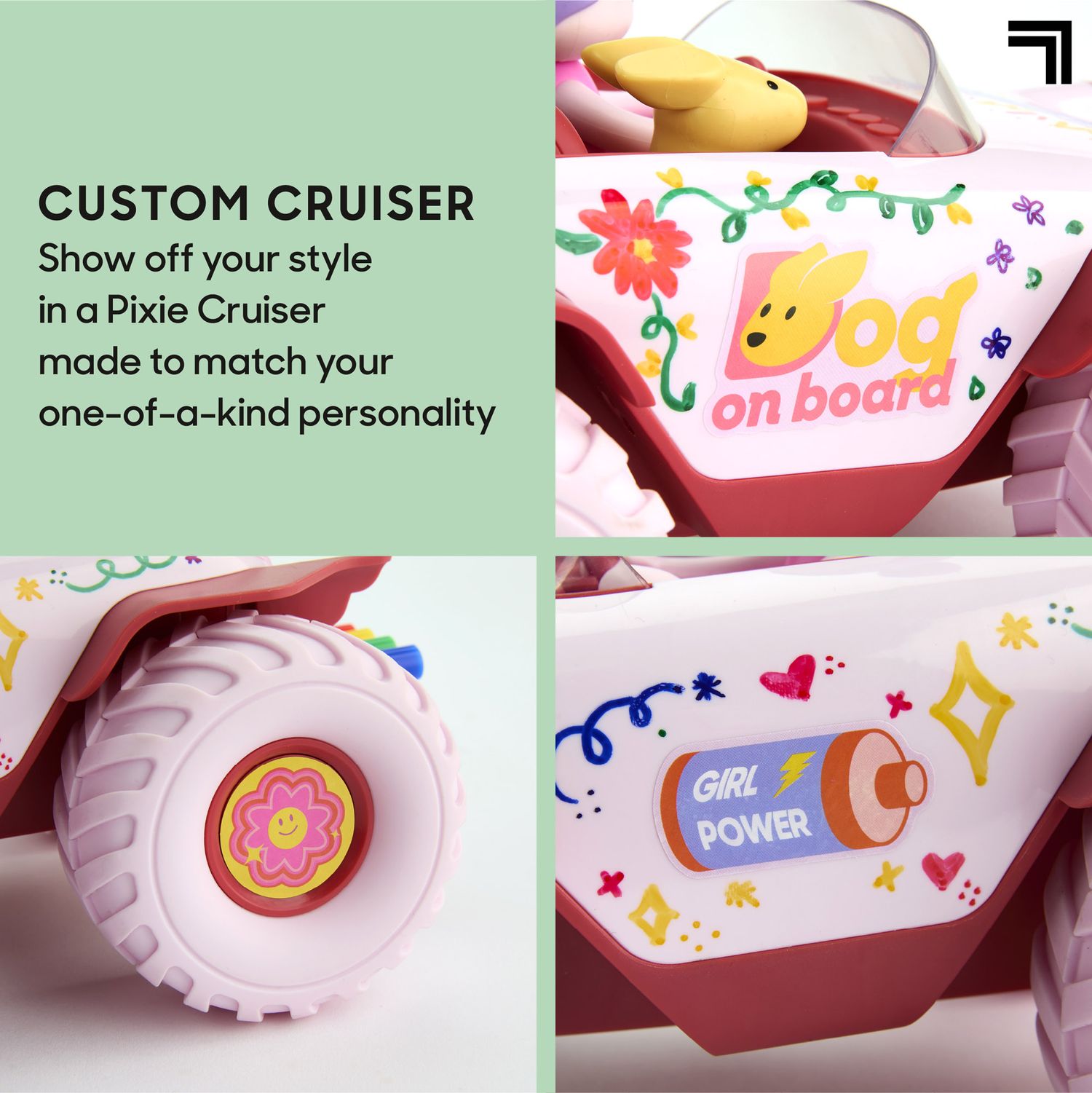 Auto radiocomandata con adesivi Pixie Cruiser Doodle - Sharper Image