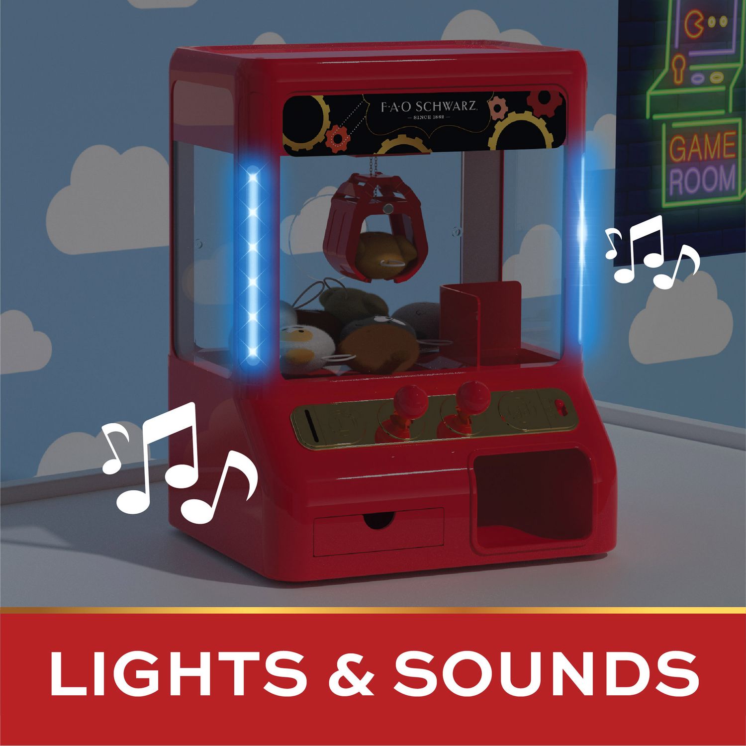 Gioco Arcade Claw con premi in peluche - FAO Schwarz