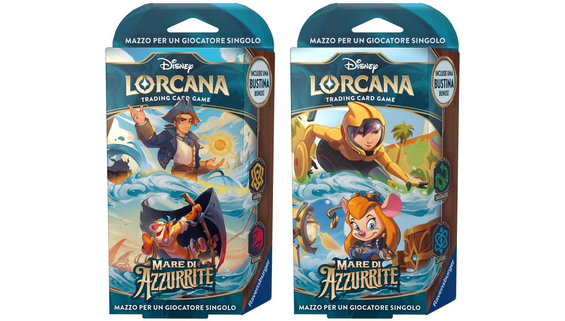 Ravensburger Disney Lorcana TCG: Mare di Azzurrite Starter Deck Smeraldo & Zaffiro - Disney Lorcana