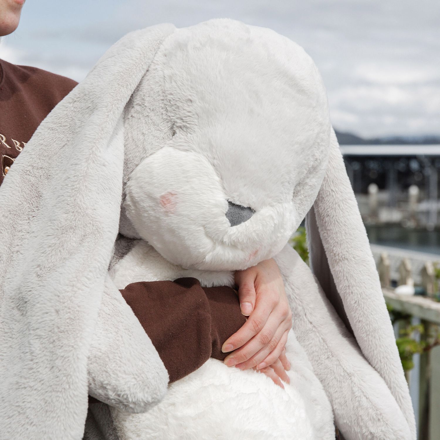 Peluche Coniglietto Grand Floppy Nibble Bunny Gray 104 cm - Bunnies By The Bay