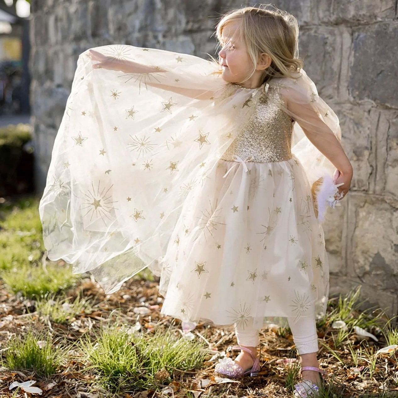 Mantello Glam Oro da 4 a 6 anni - Great Pretenders