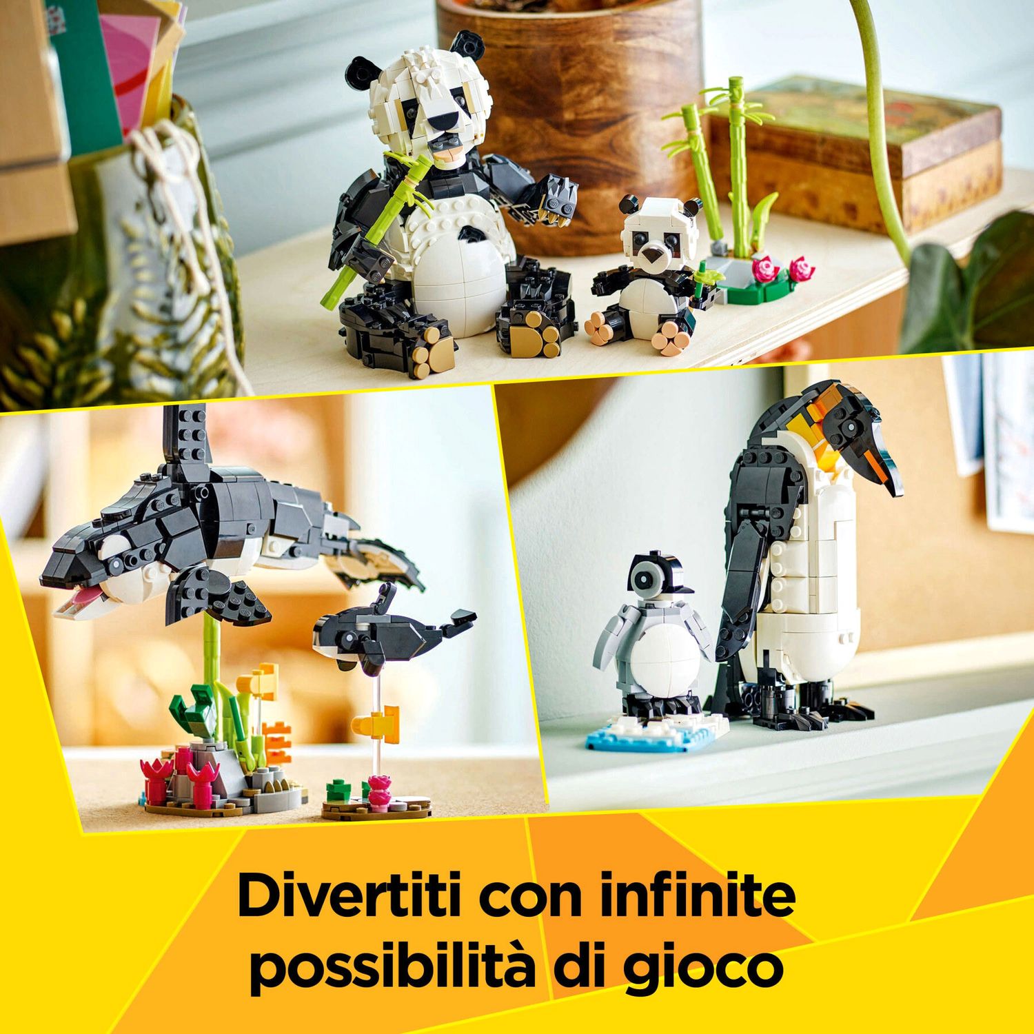 Lego Creator 3 in 1 31165 Animali Selvatici - Famiglia di Panda - LEGO