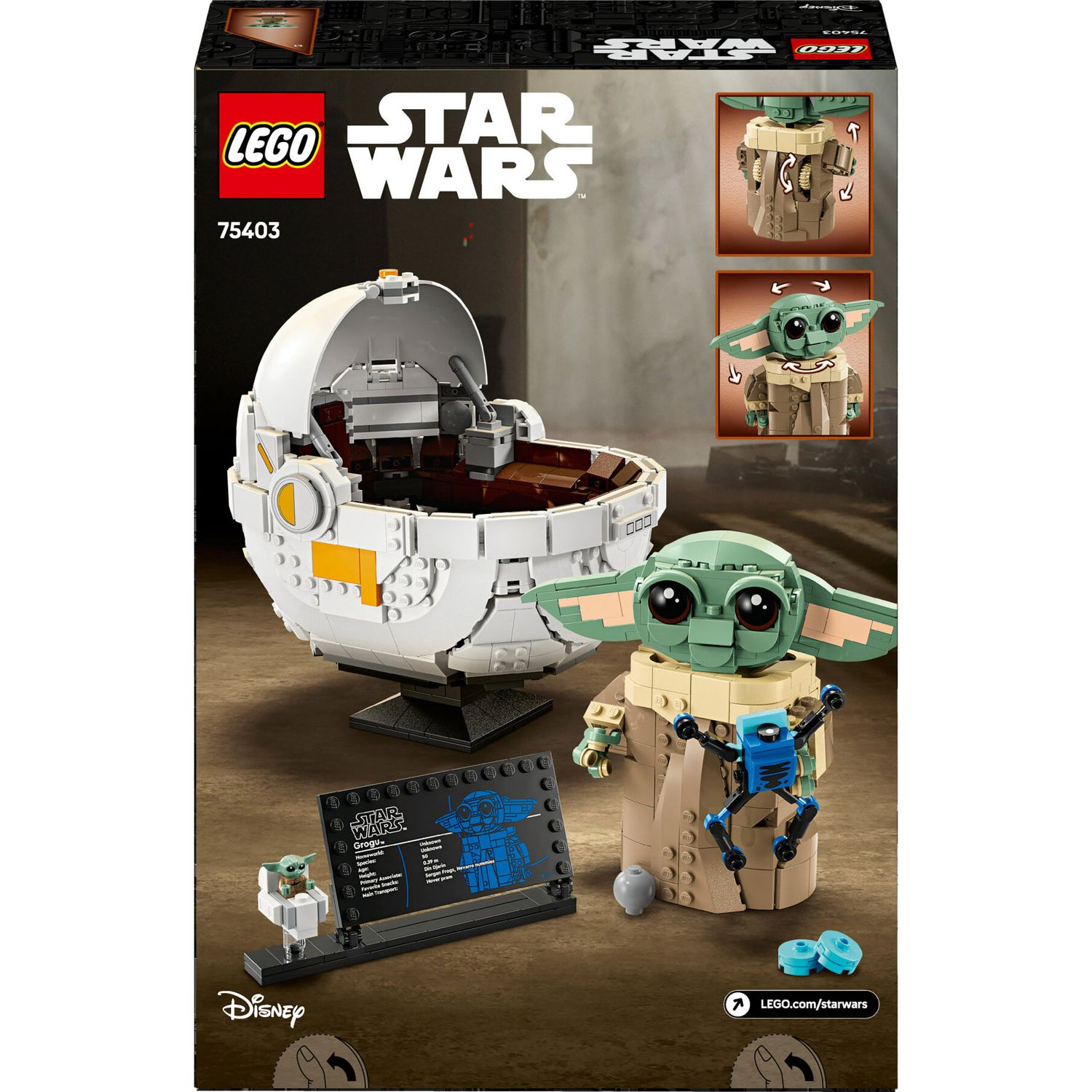 Lego Star Wars 75403 Grogu e Carrozzina con Rana Sorgan - LEGO