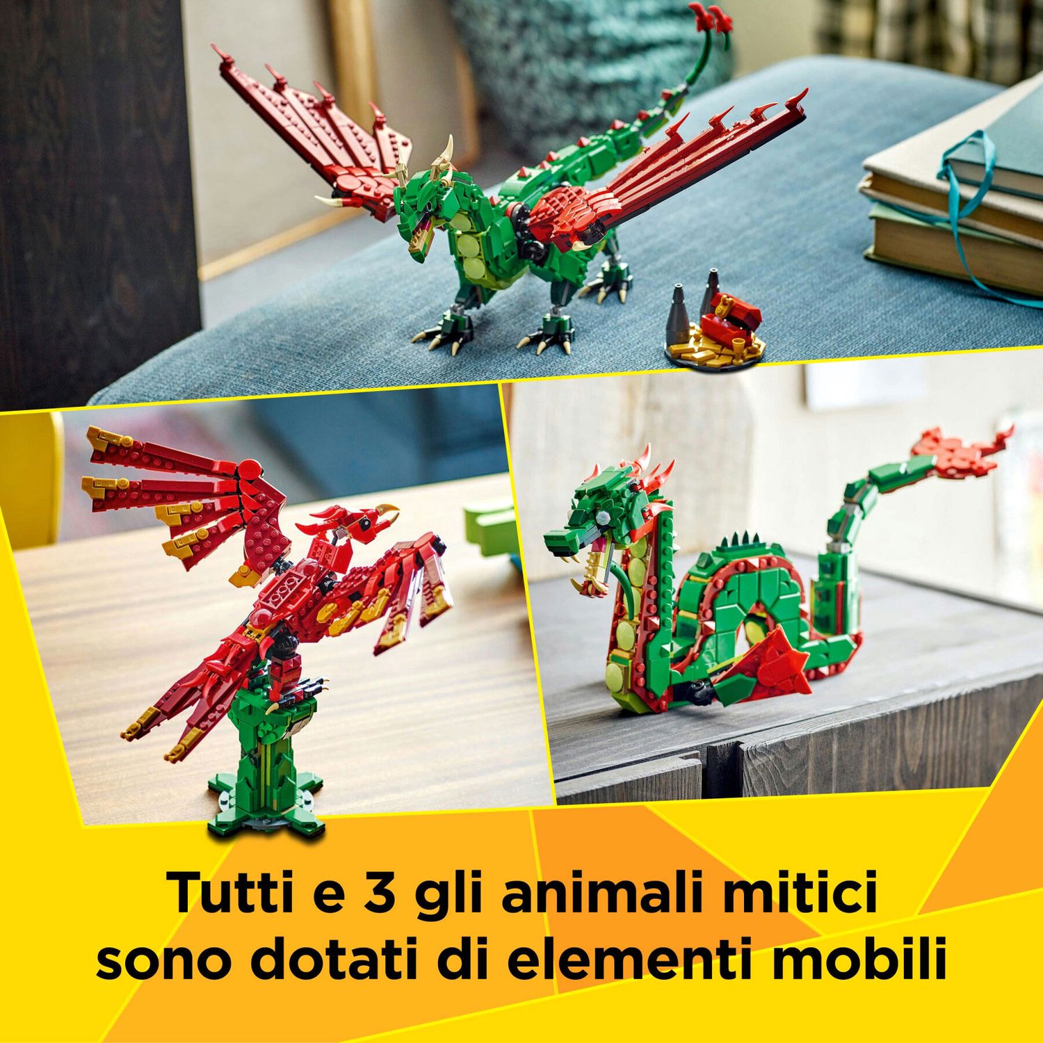Lego Creator 3 in 1 31161 Drago Medievale Giocattolo - LEGO