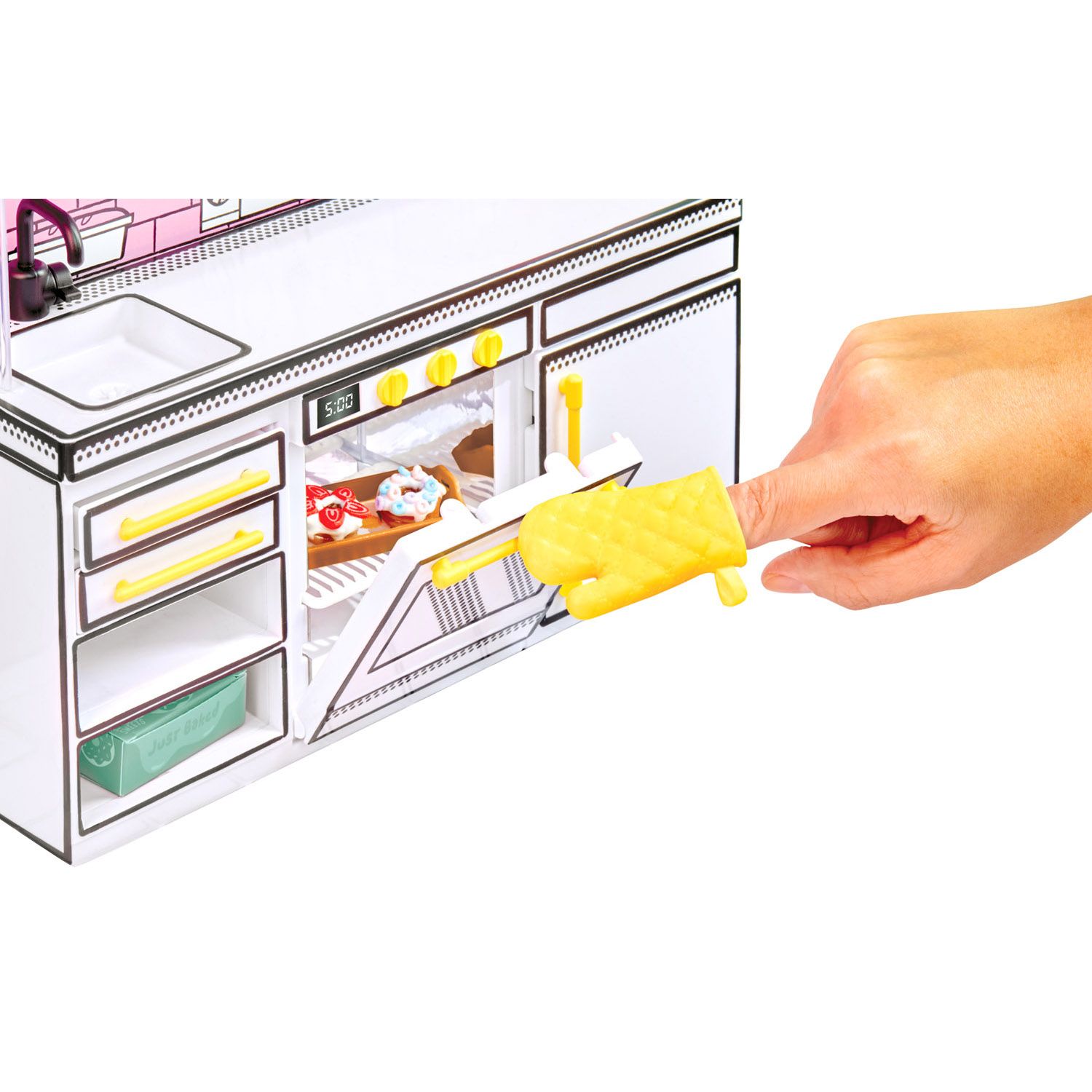 Make it mini Kitchen, Cucina Playset con luce UV con ricetta misteriosa, mini guanti da forno - Miniverse MGA