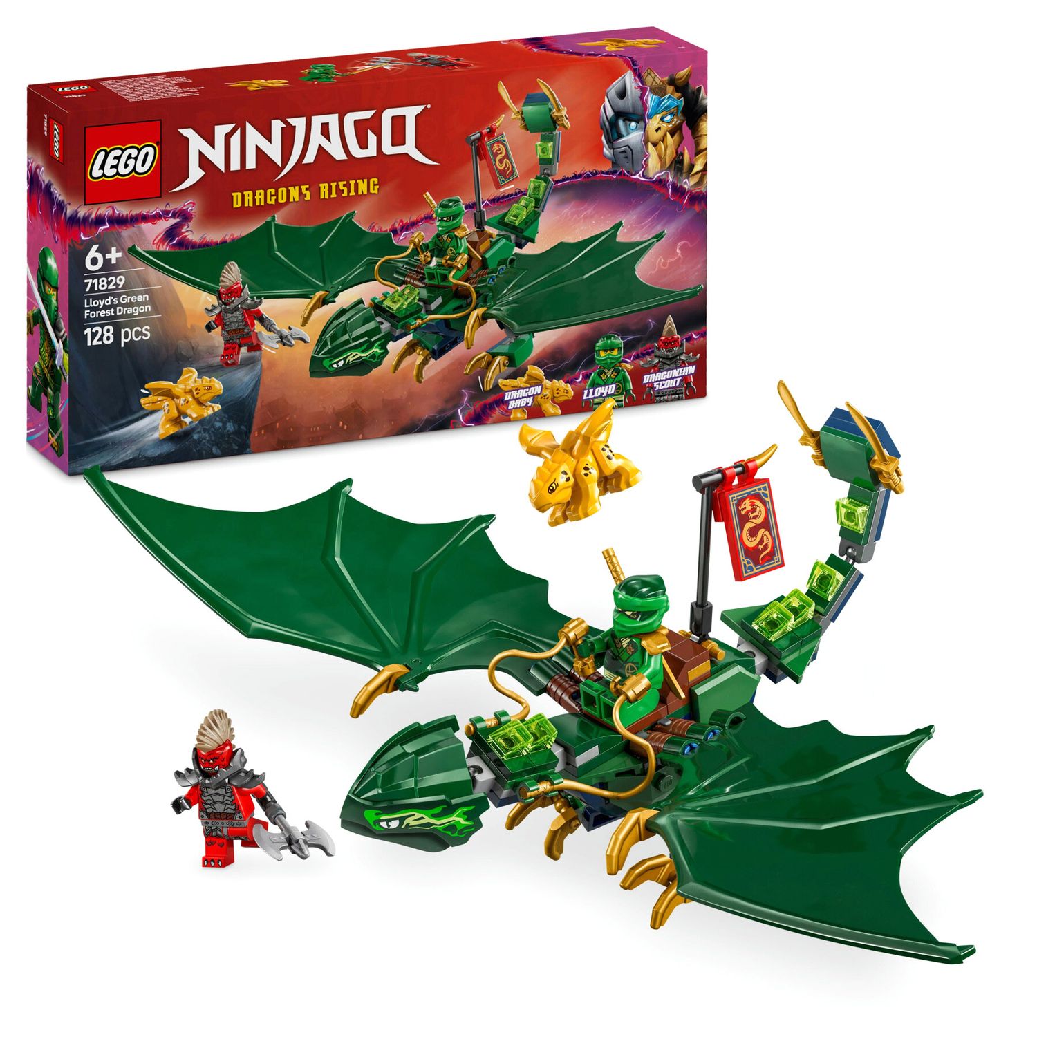 Lego Ninjago Drago della Foresta Verde di Lloyd: Giocattolo Snodabile con 2 Minifigure e Armi - LEGO
