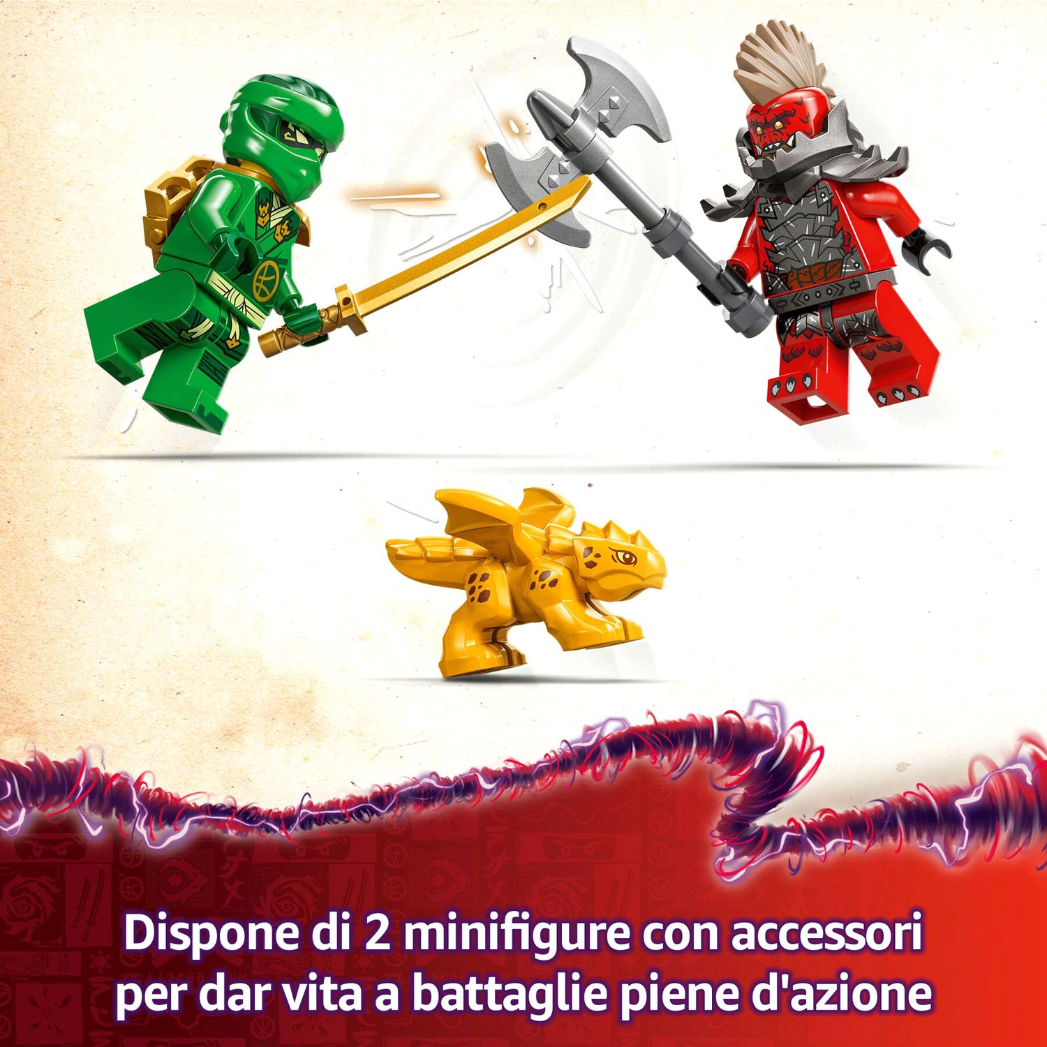 Lego Ninjago Drago della Foresta Verde di Lloyd: Giocattolo Snodabile con 2 Minifigure e Armi - LEGO