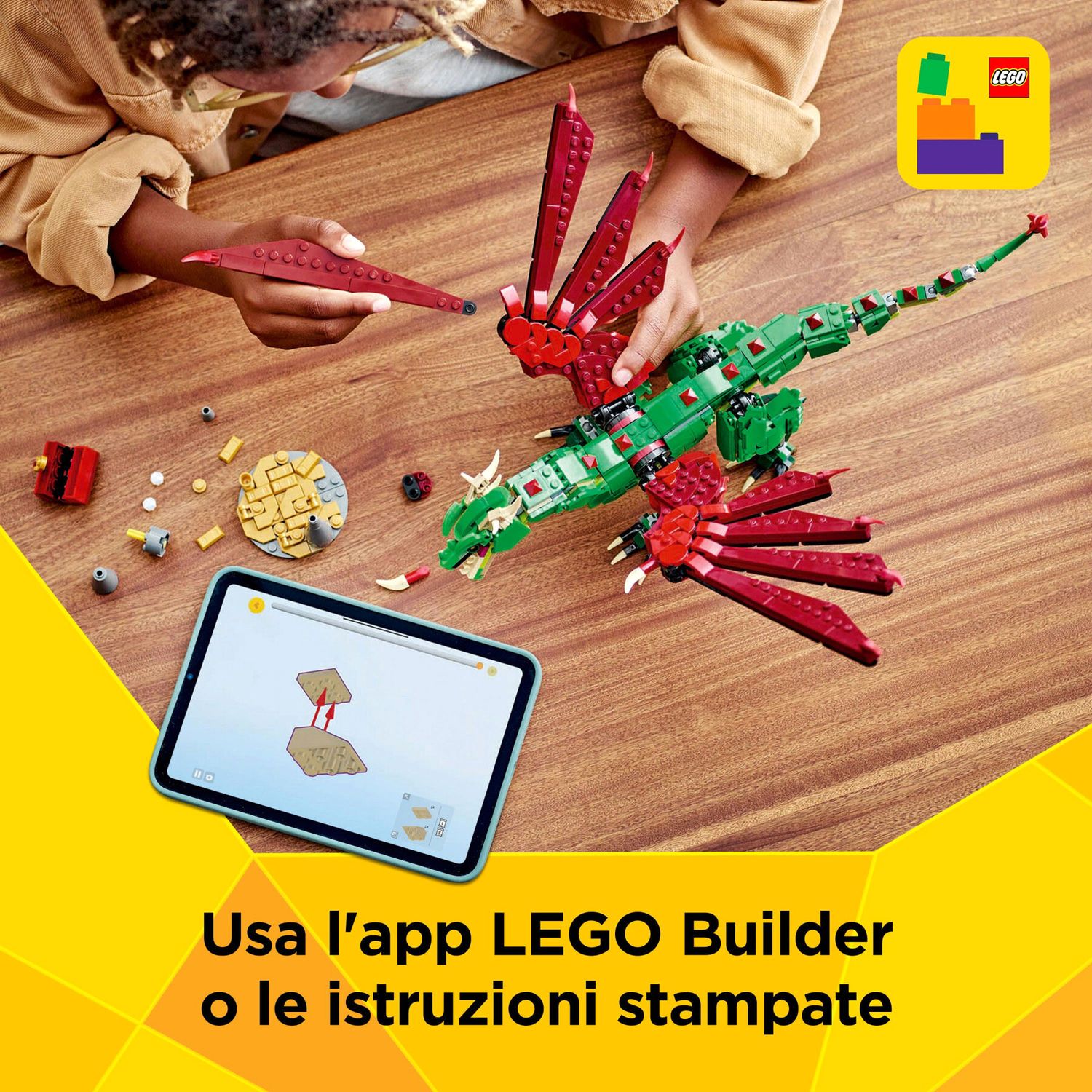 Lego Creator 3 in 1 31161 Drago Medievale Giocattolo - LEGO