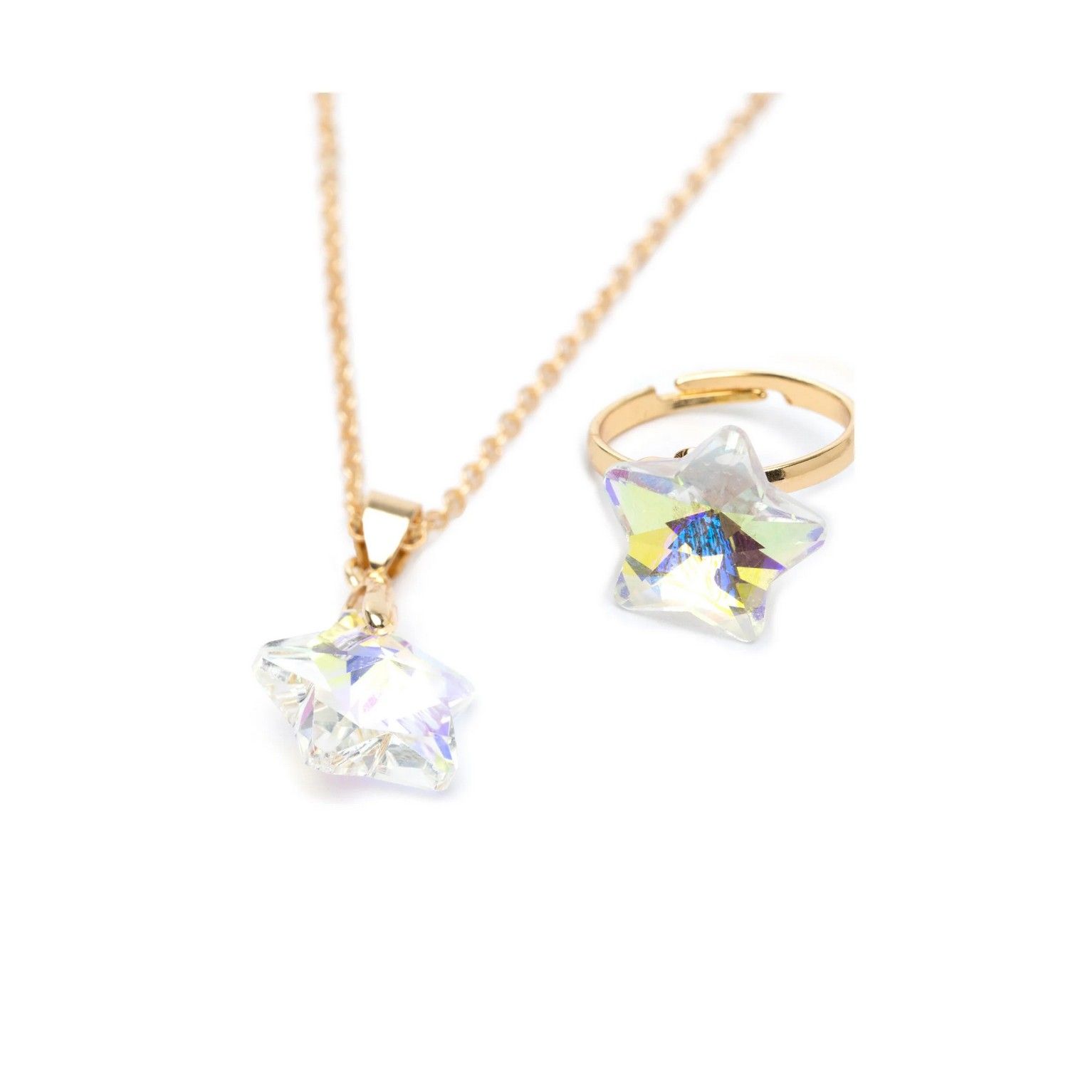 Set Collana Anello e Orecchini Boutique Holographic Star - assortito - Great Pretenders