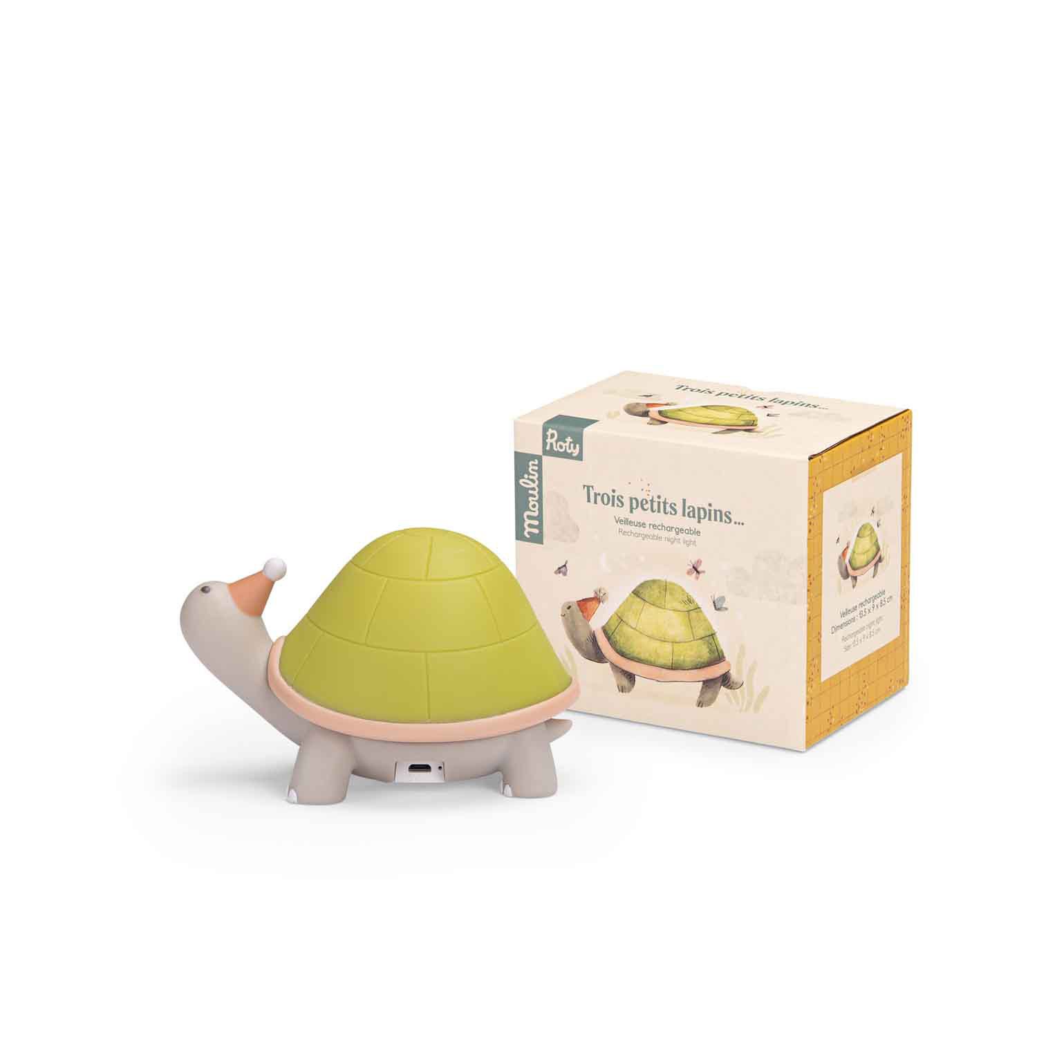 Luce notturna tartaruga con presa USB -Trois Petits Lapins - Moulin Roty