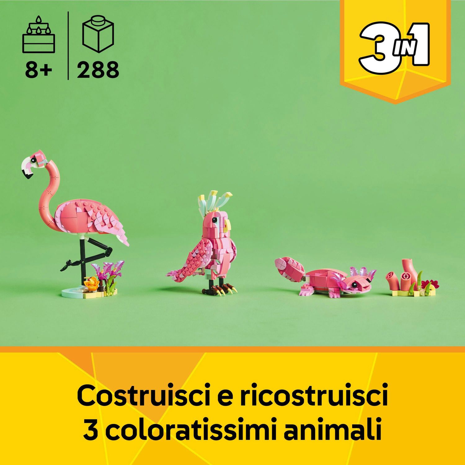 Lego Creator 3in1 31170 - Animali Selvatici - Fenicottero Rosa - LEGO