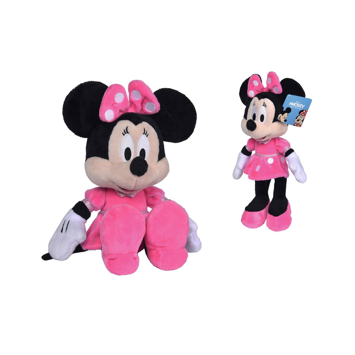 Peluche morbido Minnie con abito fucsia 25 cm - Disney