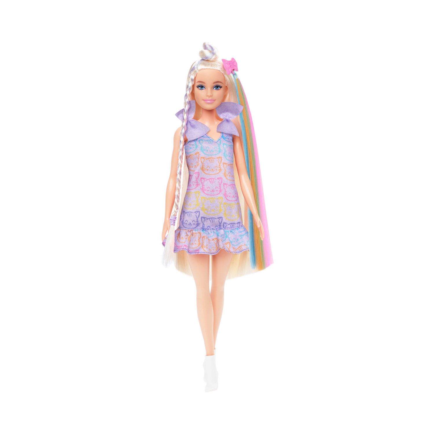 Barbie Fun & Fancy – Bambola con Capelli Lunghissimi e Extension, Abito Argento Metallizzato - Barbie