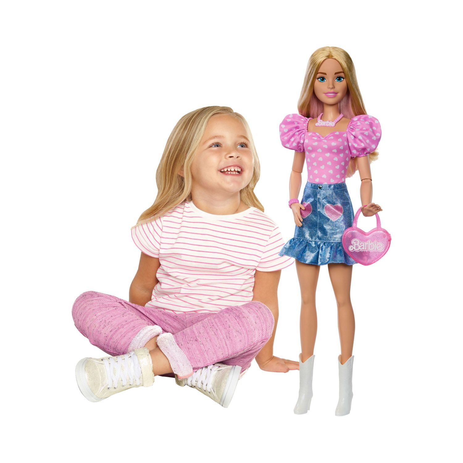 Barbie Grande Amica – Bambola Gigante 71 cm con Look Country Chic e Accessori Inclusi - Barbie