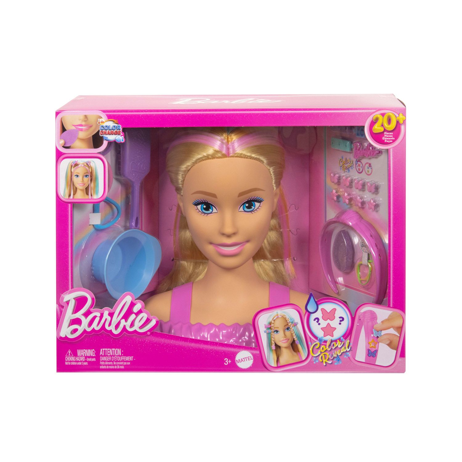 Barbie Testa Pettinabile Deluxe – Capelli Biondi e 20+ Accessori per Acconciature Creative - Barbie