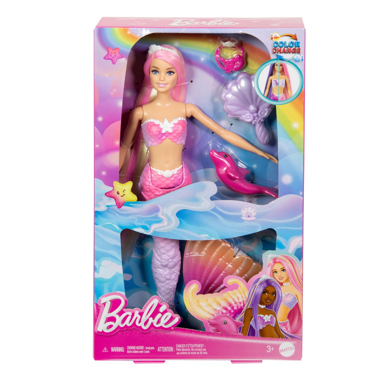 Barbie Sirena Magica Colori del Mare – Bambola con Coda Cangiante e Effetti Speciali - Barbie