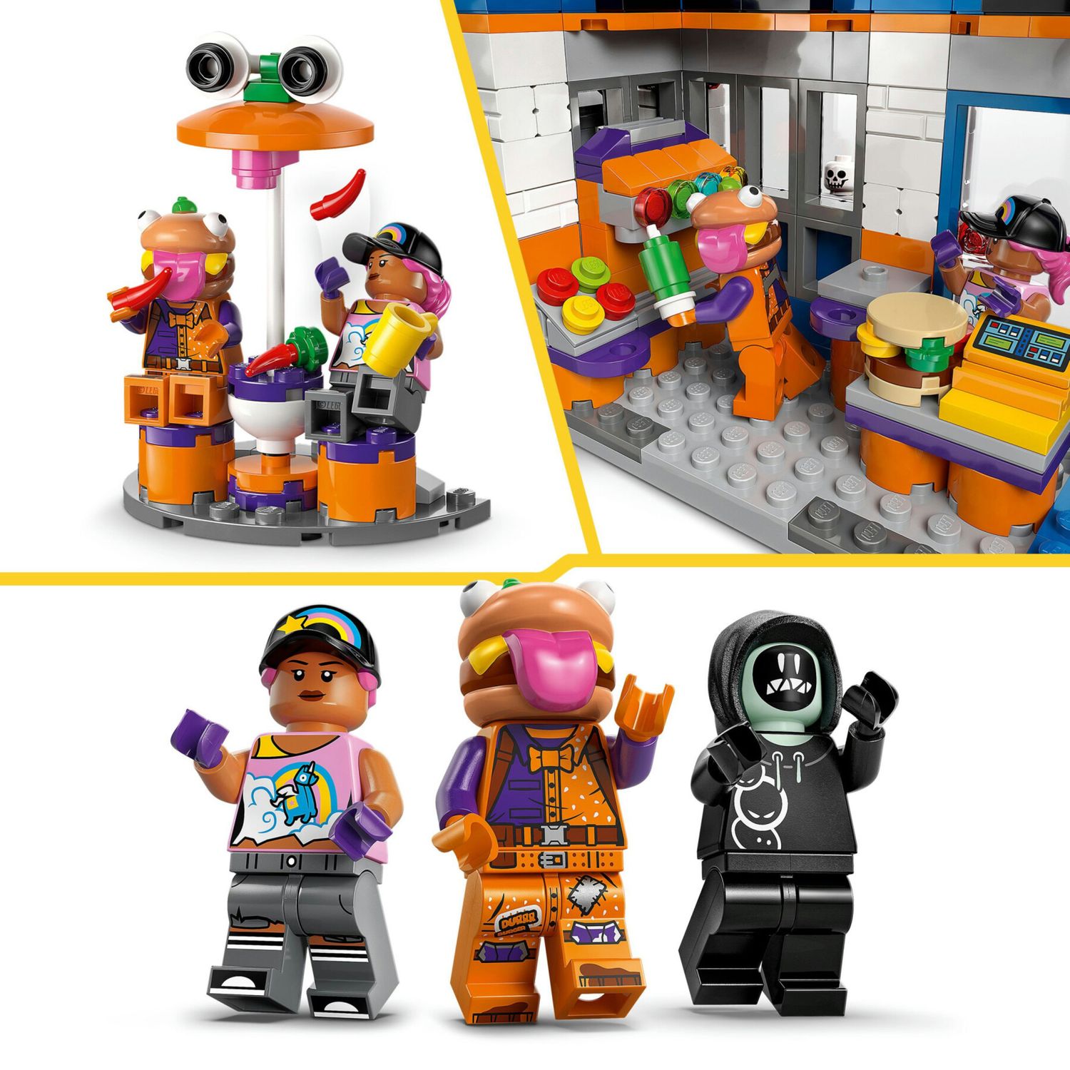 LEGO Fortnite 77076 Ristorante Durrr Burger: 3 minifigure, gaming - Fortnite, LEGO