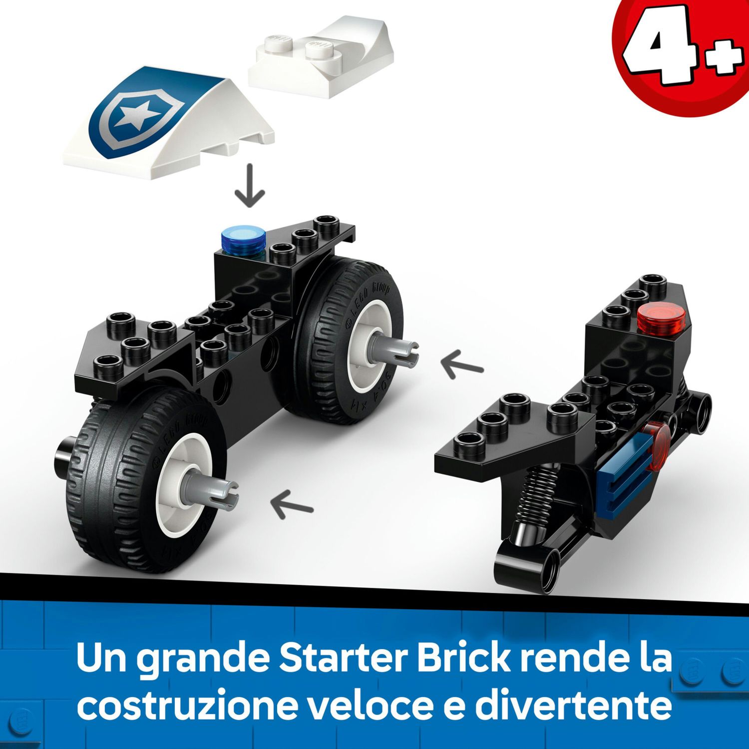 LEGO City 60455 Inseguimento moto polizia: motocicletta, 2 minifigure - LEGO
