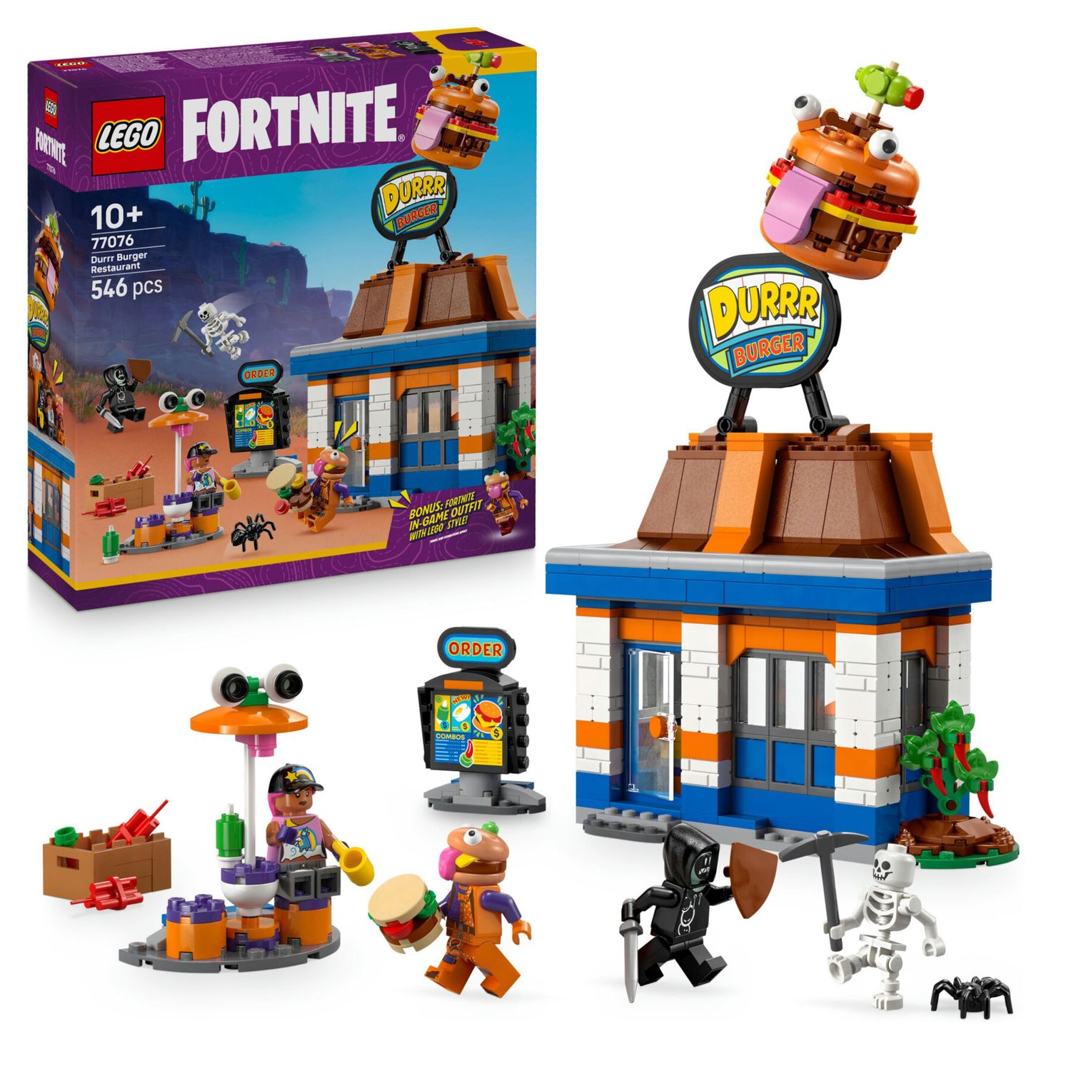 LEGO Fortnite 77076 Ristorante Durrr Burger: 3 minifigure, gaming - Fortnite, LEGO