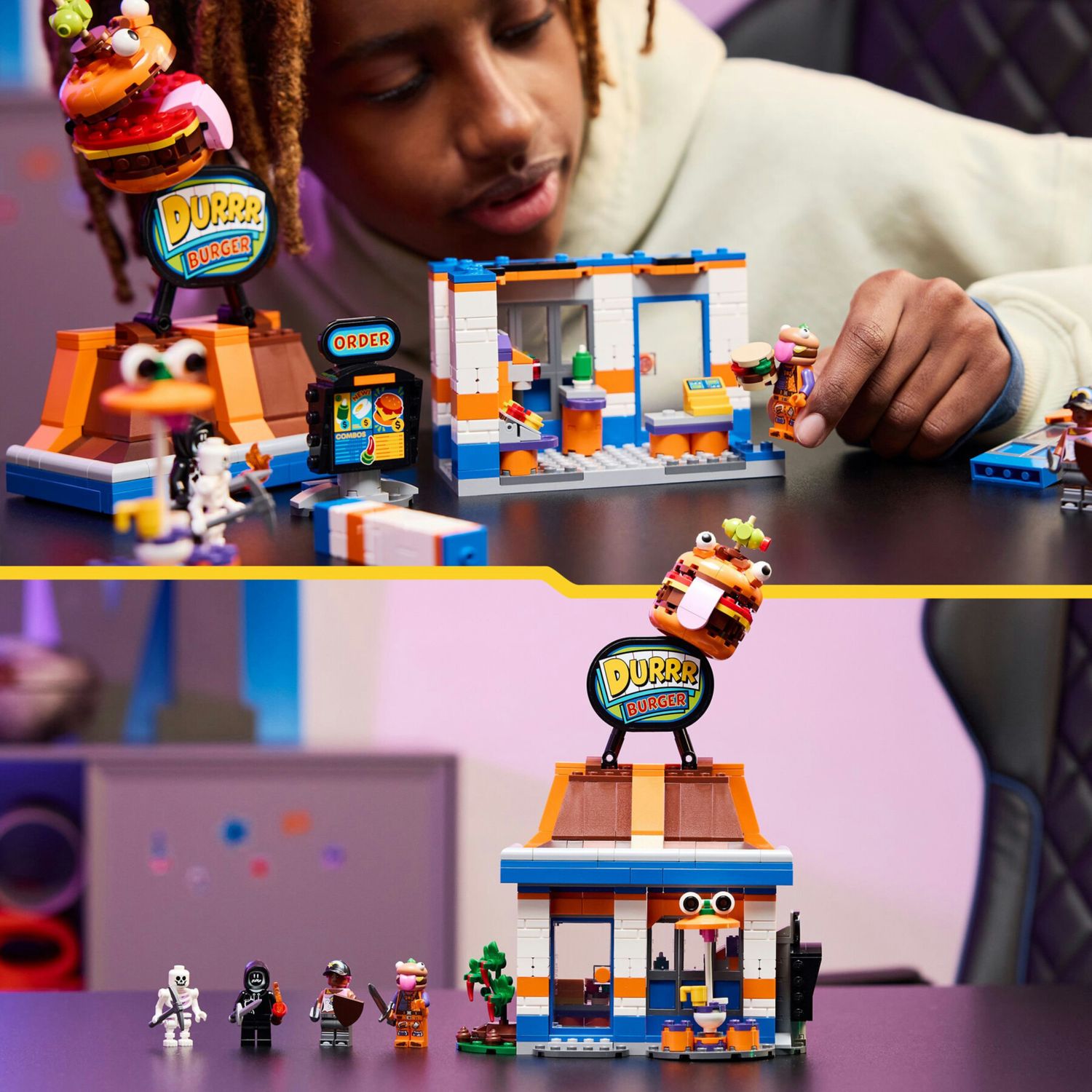 LEGO Fortnite 77076 Ristorante Durrr Burger: 3 minifigure, gaming - Fortnite, LEGO