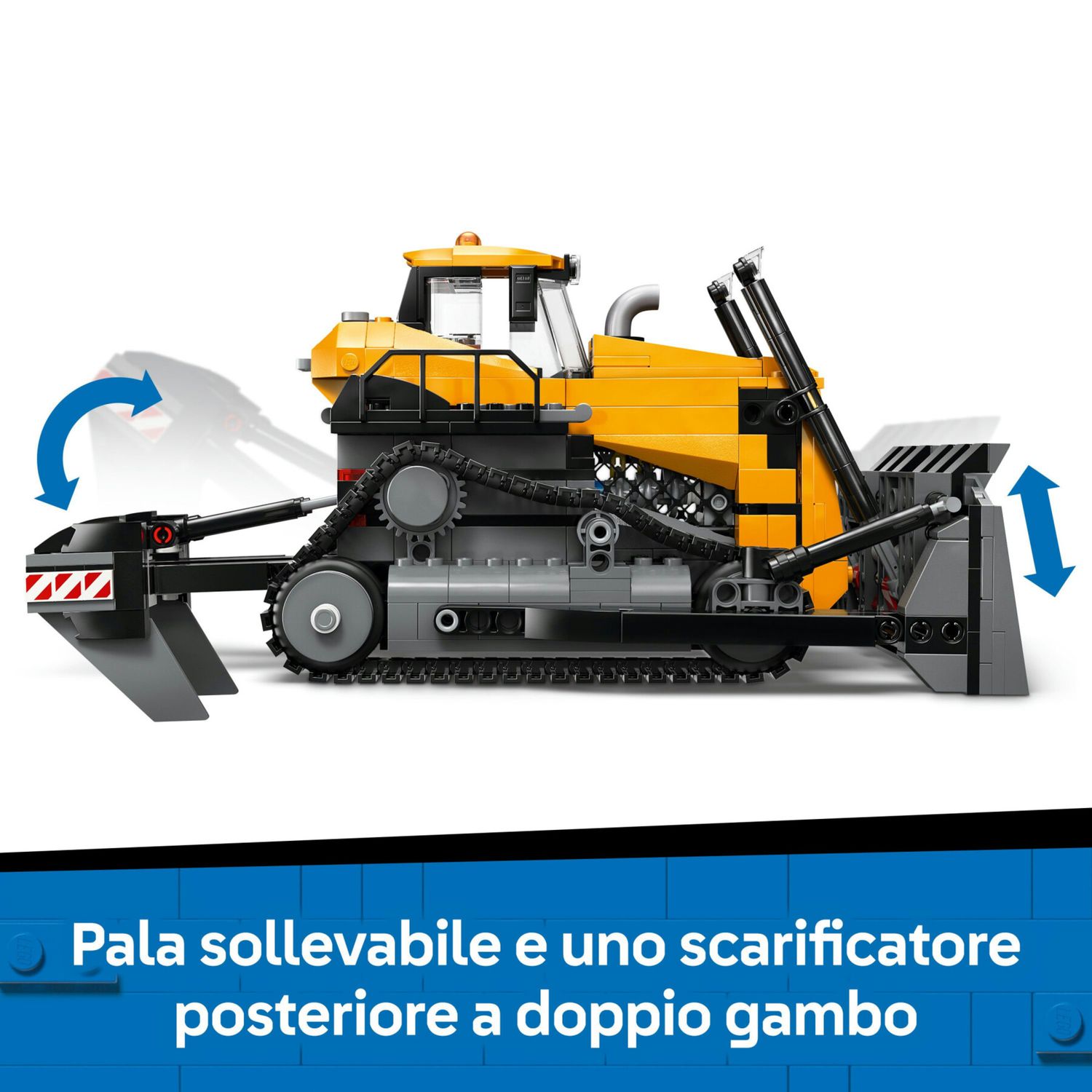 LEGO City 60466 Bulldozer giallo: veicolo cantiere, 3 minifigure - LEGO